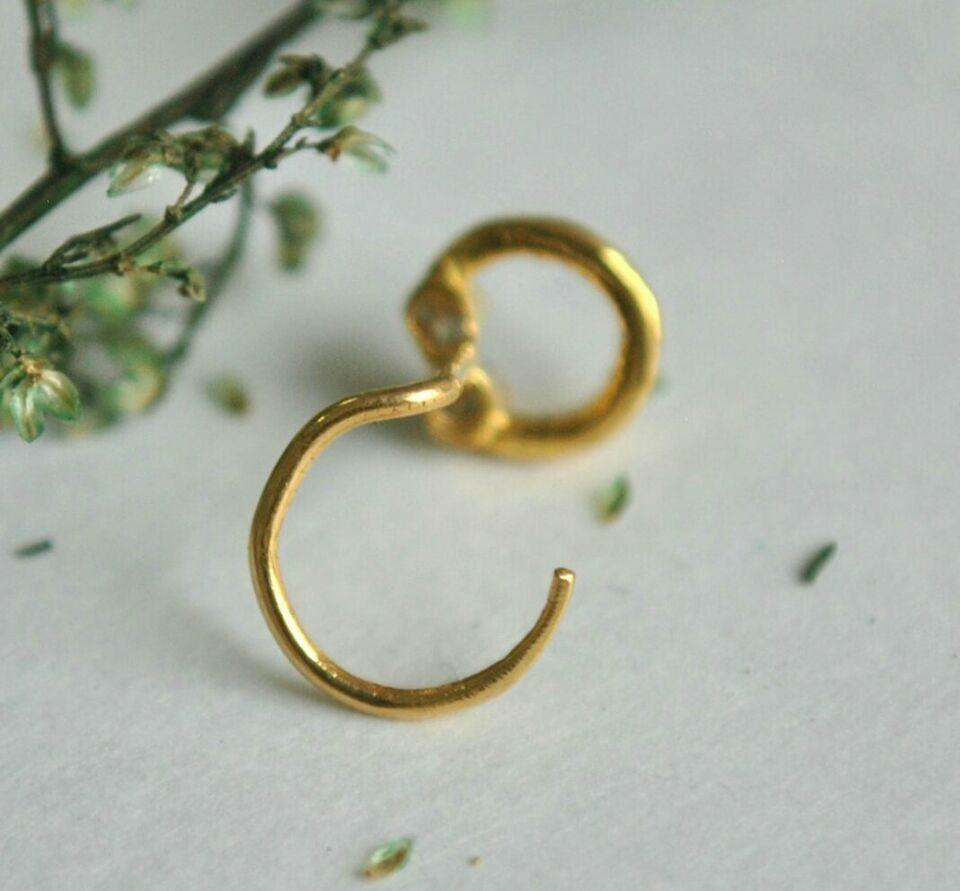 da uomo o donna Piercing circolare al naso con diamante naturale in oro 14k A.I.C. in vendita
