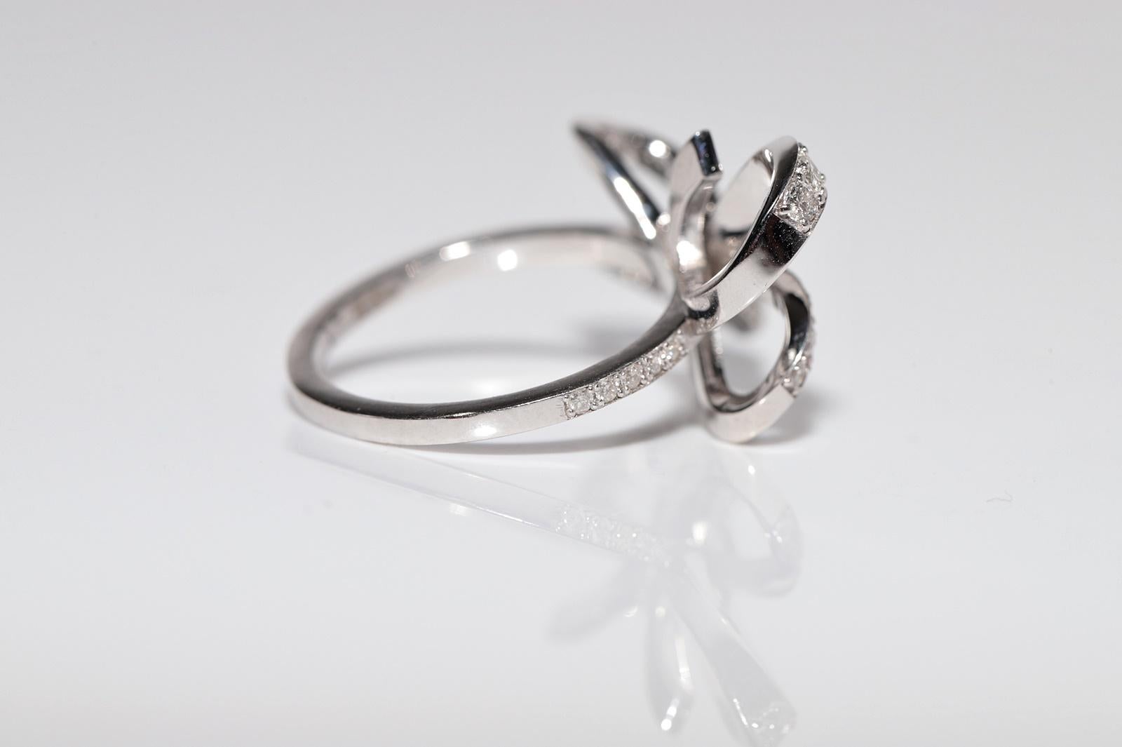 Bague en or 14k ornée d'un nœud et de diamants naturels en vente 4