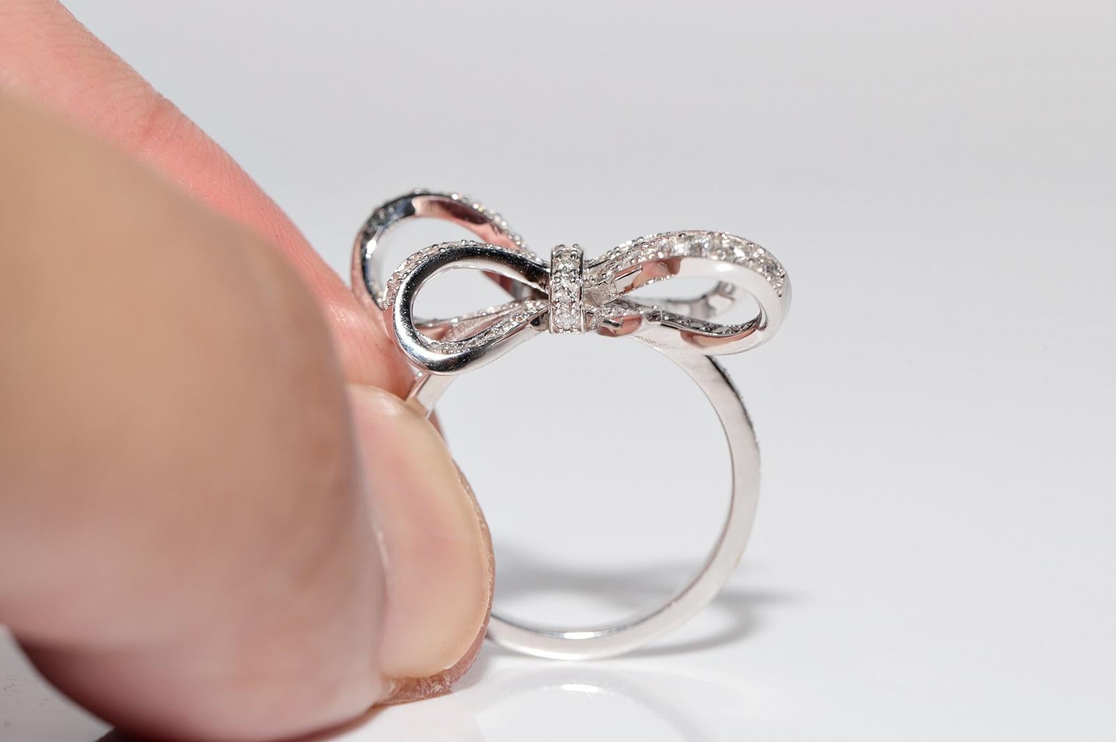 Bague en or 14k ornée d'un nœud et de diamants naturels en vente 6
