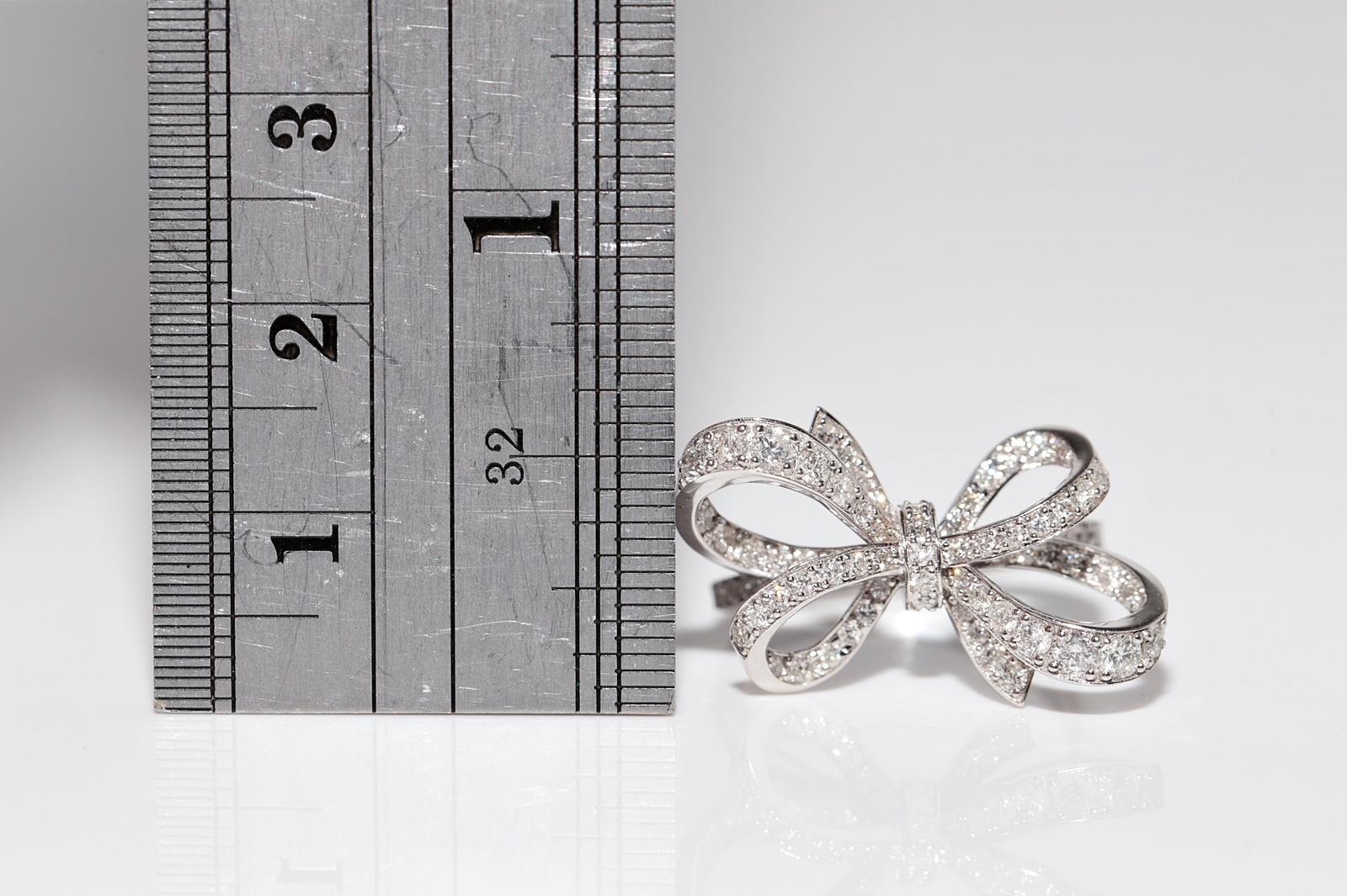 Bague en or 14k ornée d'un nœud et de diamants naturels en vente 8