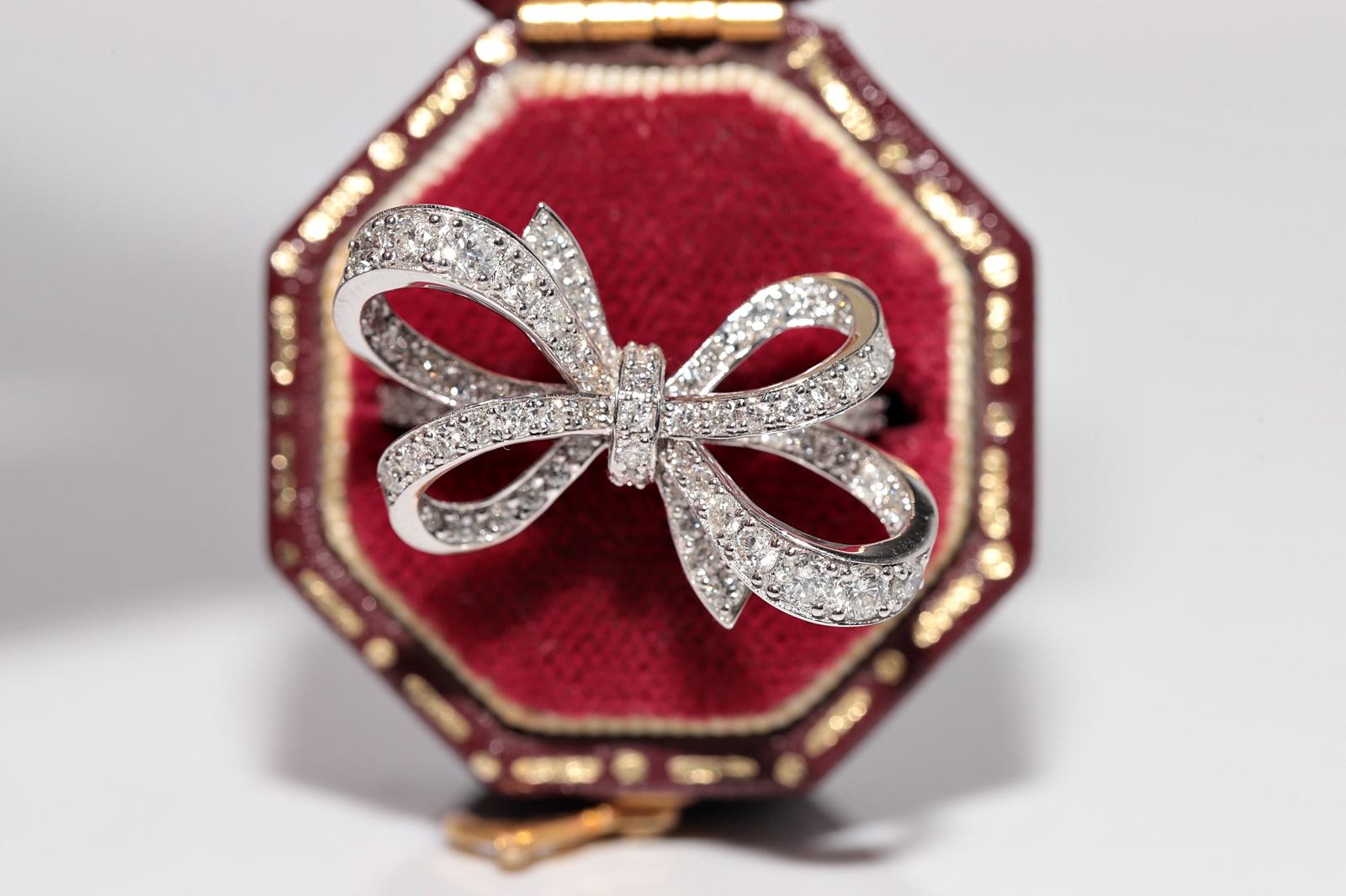 Bague en or 14k ornée d'un nœud et de diamants naturels Pour femmes en vente