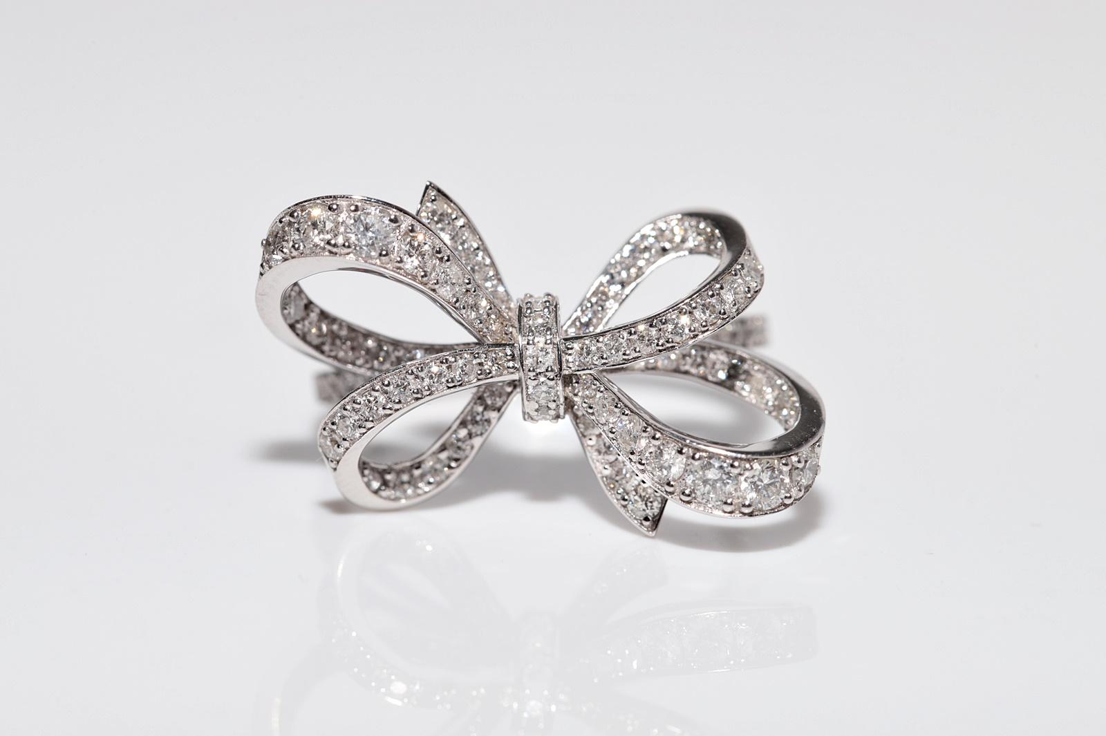 Bague en or 14k ornée d'un nœud et de diamants naturels en vente 2
