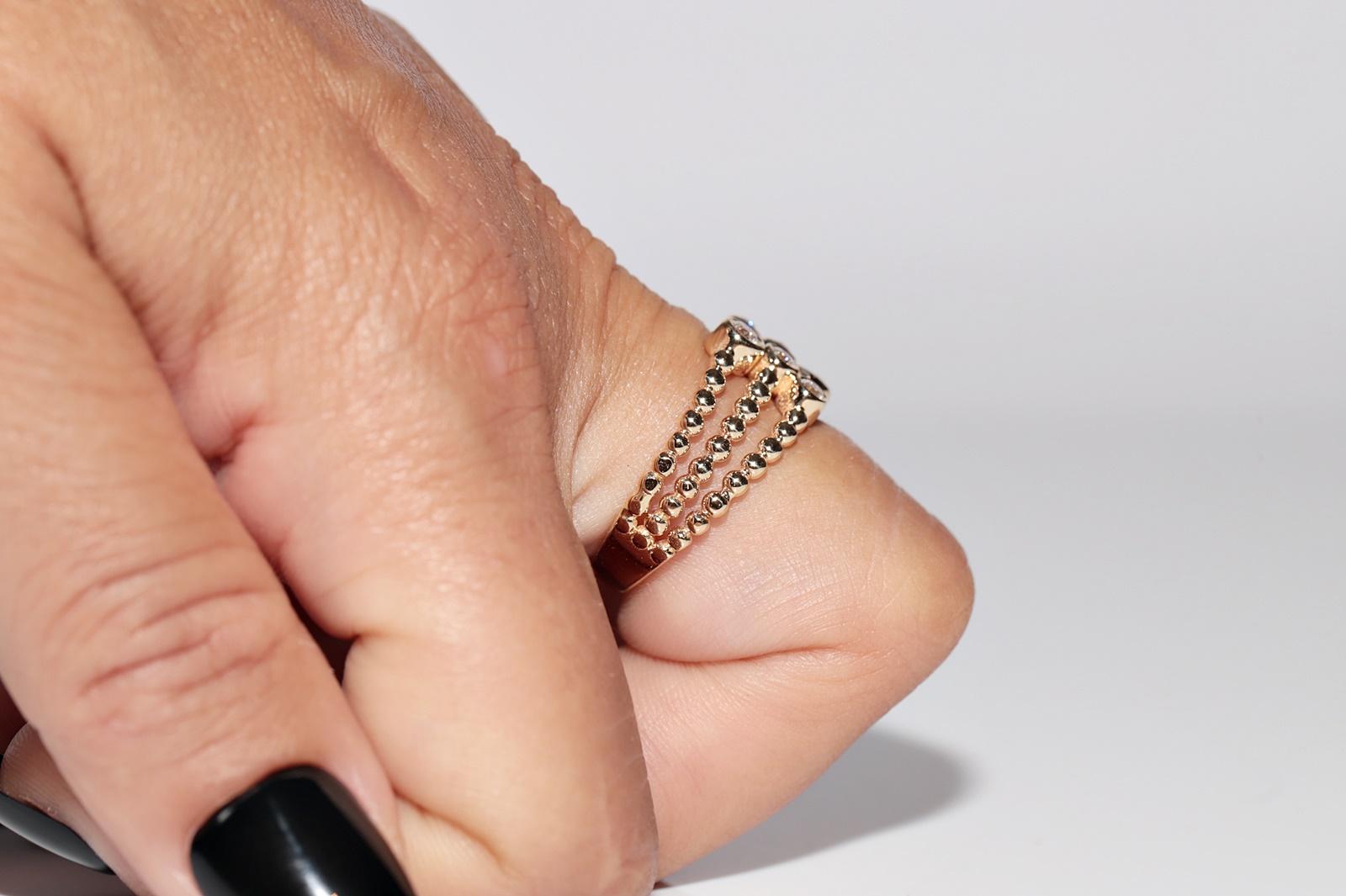 Anello decorato con diamanti naturali in oro 14k in vendita 8