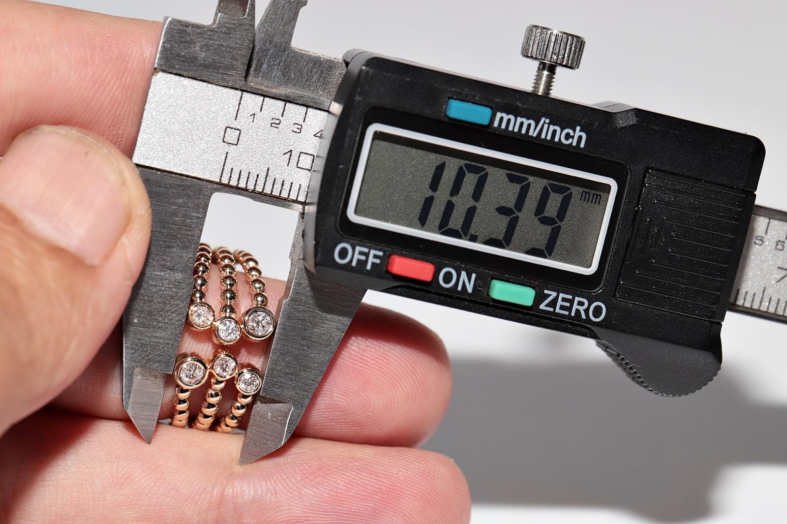 Anello decorato con diamanti naturali in oro 14k in vendita 3