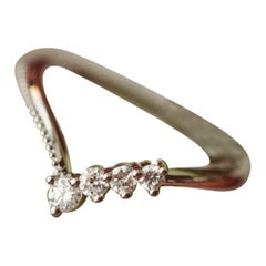 14k gold natural diamond V Shaped Ring 925 Curved Stacking Wedding Ring Gift. 14k gold natural diamond V Shaped Ring 925 Curved Stacking Wedding Ring Gift.