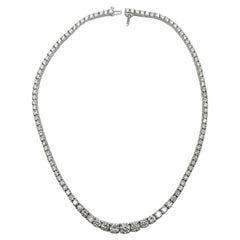 14 Karat Gold Natürliche Diamanten Tennis Rivera Halskette 23,85 Karat
