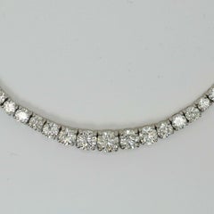 14K gold Natural Diamonds Tennis Rivera Necklace 24.10 CTW