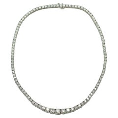 14 Karat Gold Natürliche Diamanten Tennis Rivera Halskette 24,10 Karat