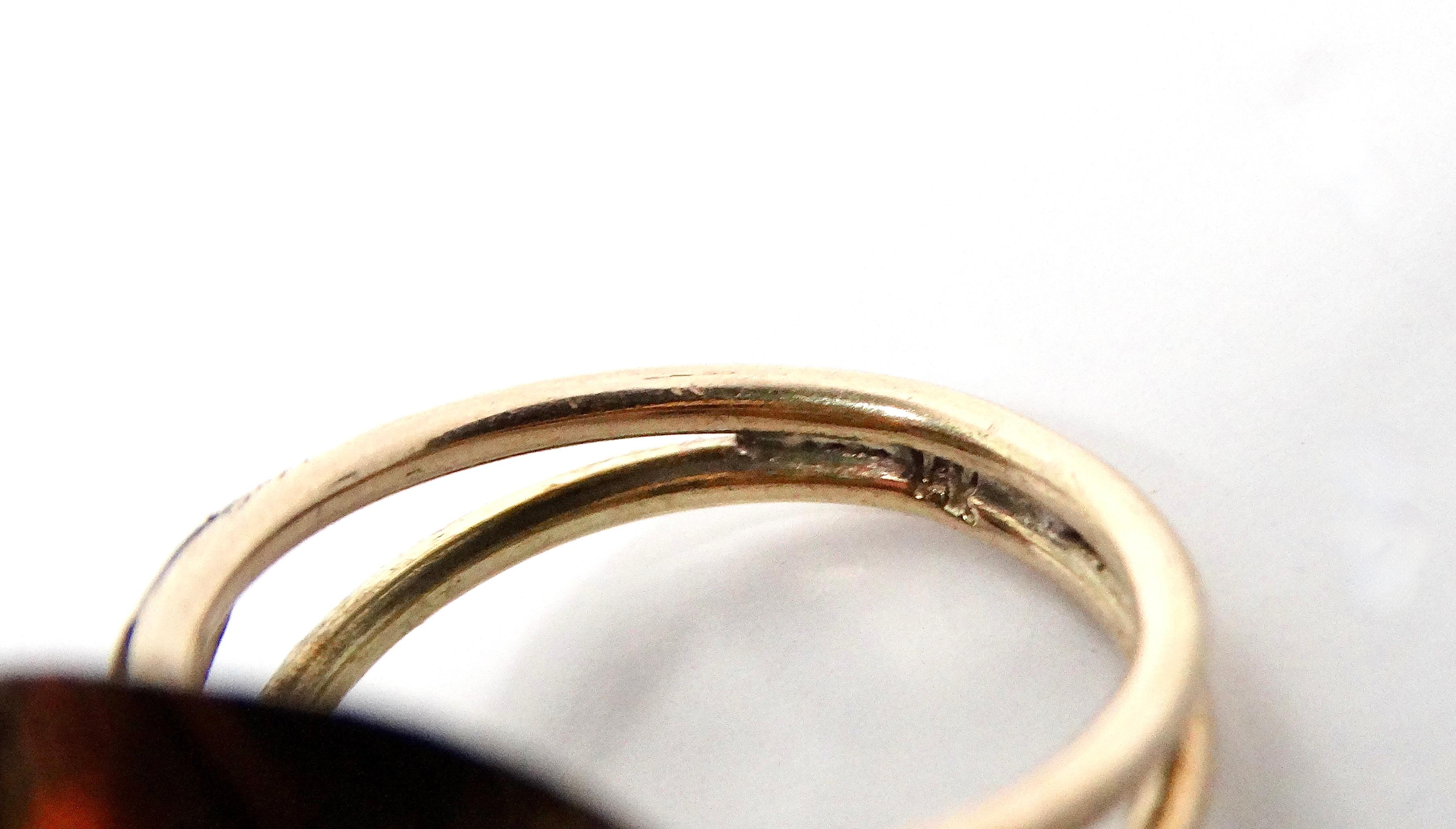 Women's 14k Gold Natural Emerald Cocktail Ring 1960s For Sale