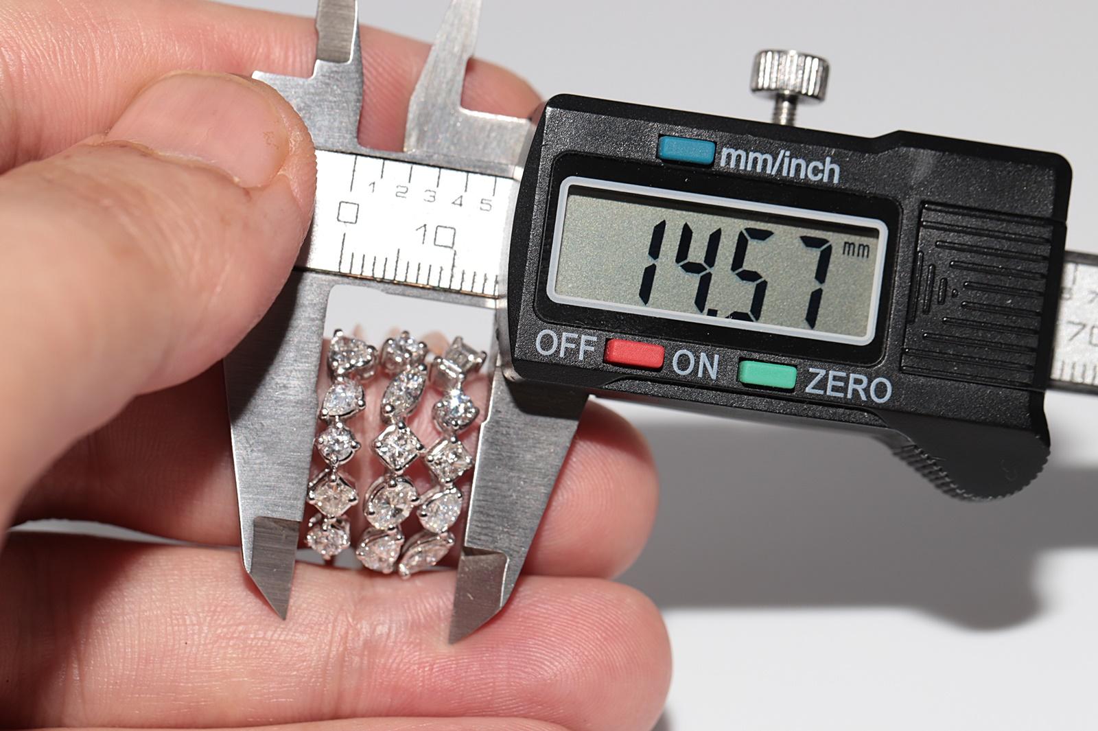 14k Gold Natürliches Herz Marquise Birnenschliff Diamant Dekorierter starker Ring im Angebot 4