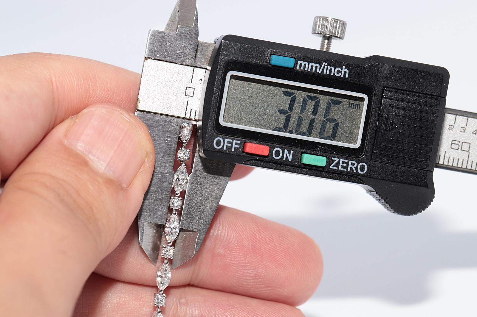 Bracelet de tennis en or 14k orné de diamants naturels taillés en marquise et de diamants taillés en brillant en vente 5