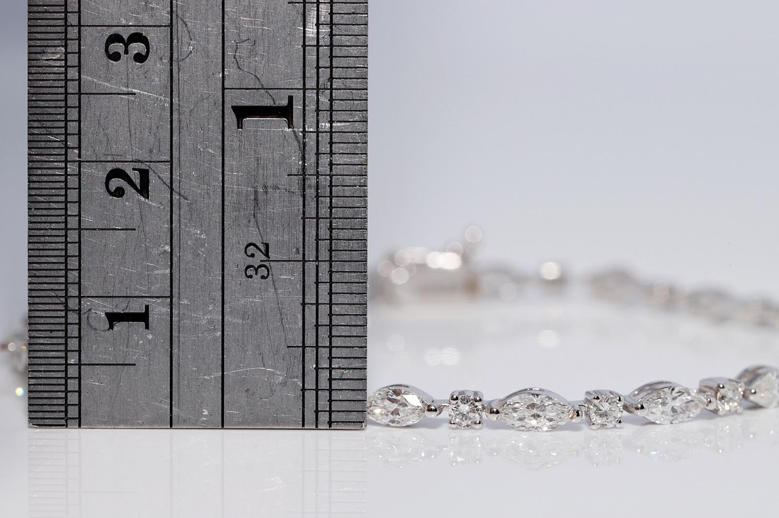 Bracelet de tennis en or 14k orné de diamants naturels taillés en marquise et de diamants taillés en brillant Pour femmes en vente