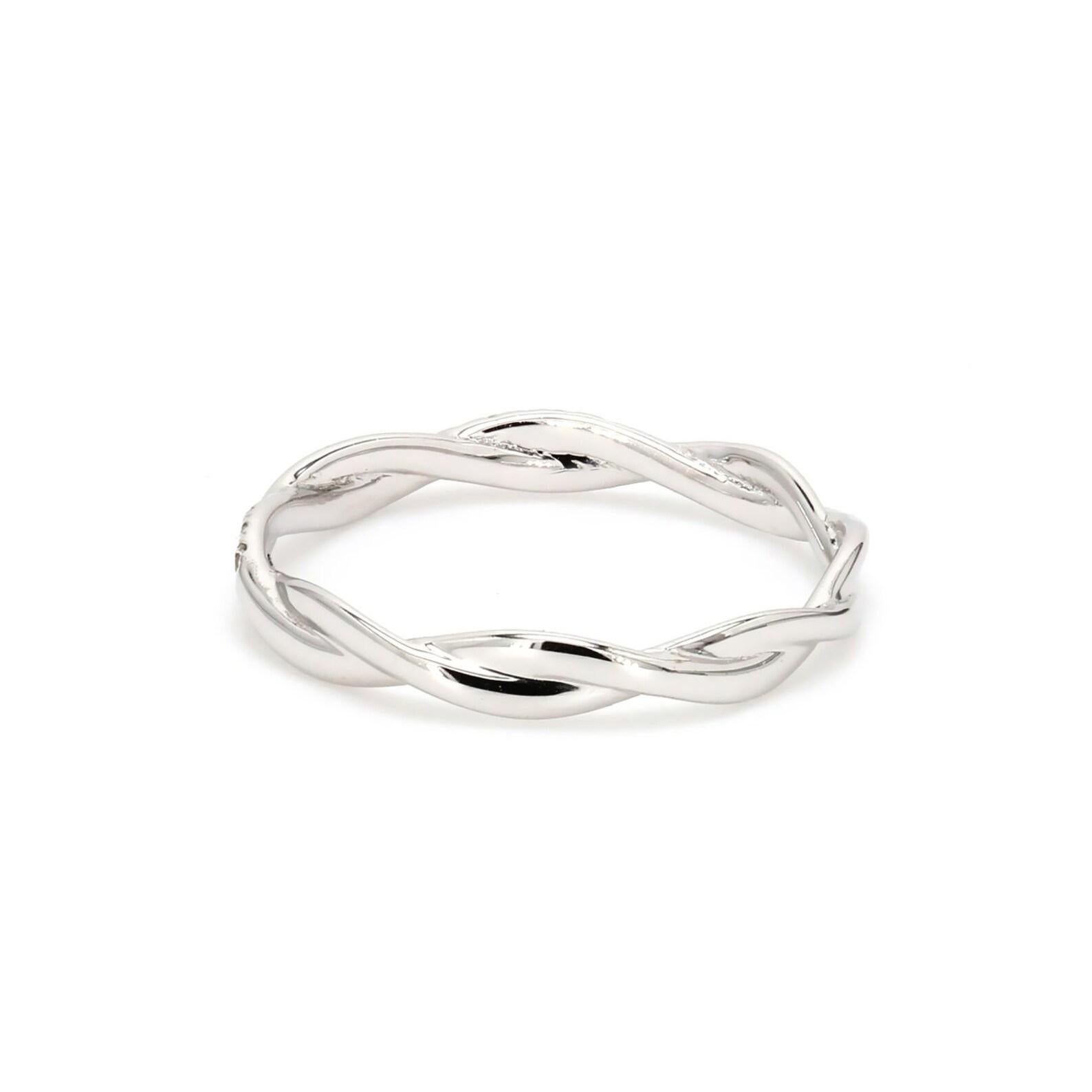 Art déco Bague en or 14k avec diamant naturel pavé Unique Diamonds Bague d'anniversaire Minimaliste Cadeau en vente