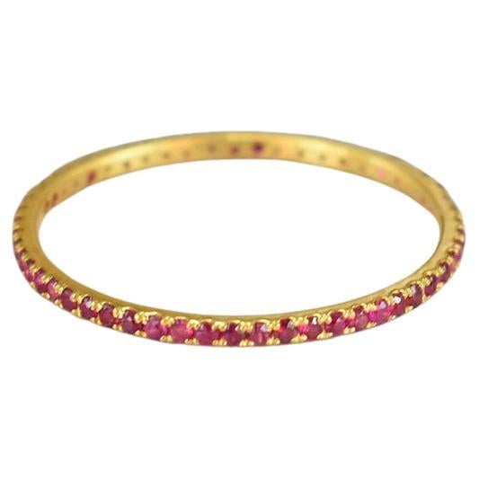 14k Gold Natural Ruby Full Eternity Ring July Birth Stone Ring