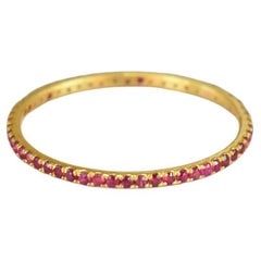 14k Gold Natural Ruby Full Eternity Ring July Birth Stone Ring