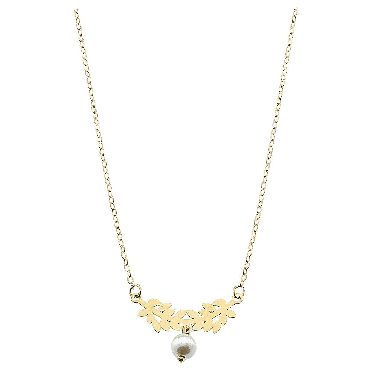 14k gold neckace with pearl