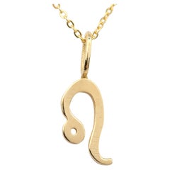 14k Gold Necklace Leo Sign Symbol Zodiac Collection Necklace