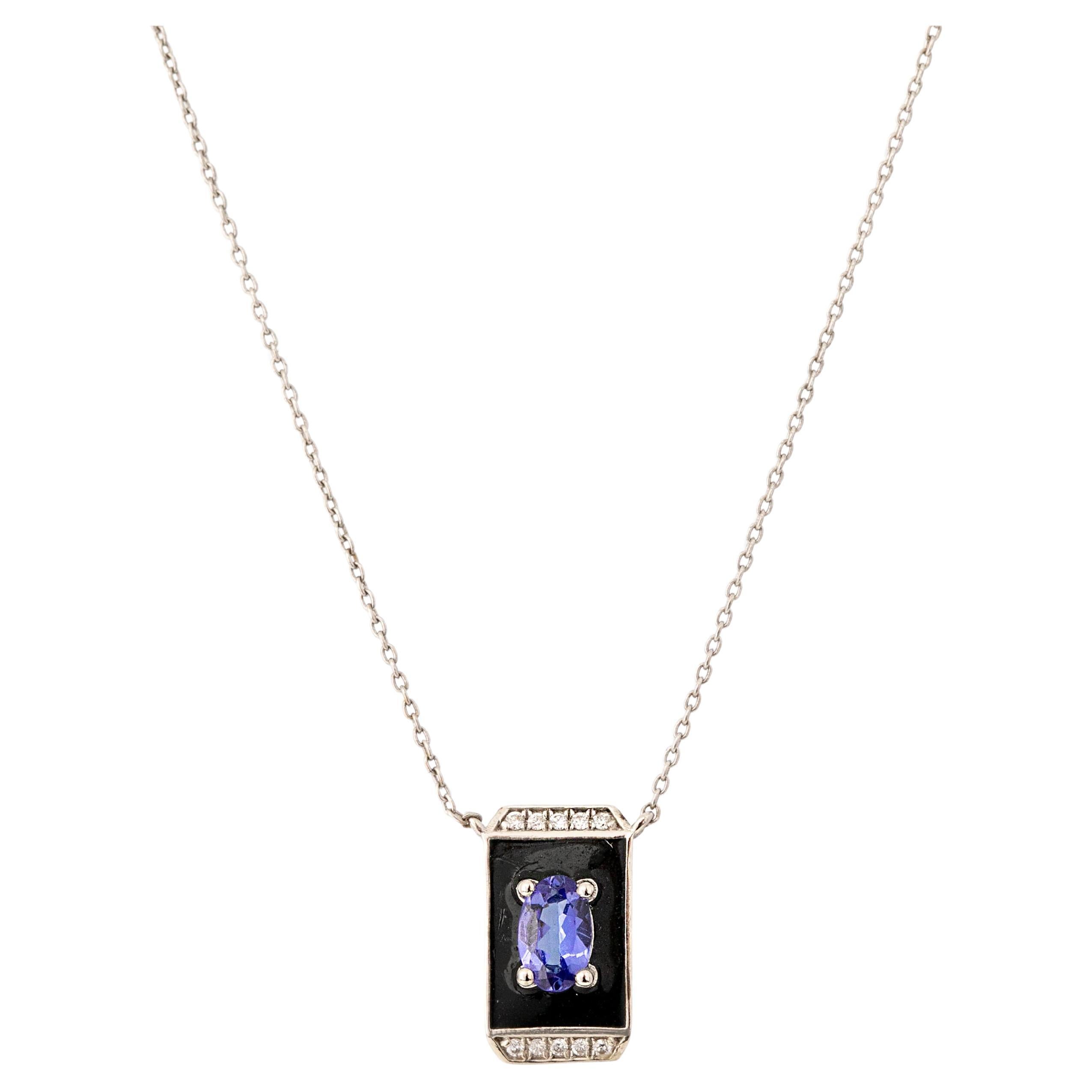 14K Gold Necklace, Sapphire Stone and Diamond Stone Necklace For Sale