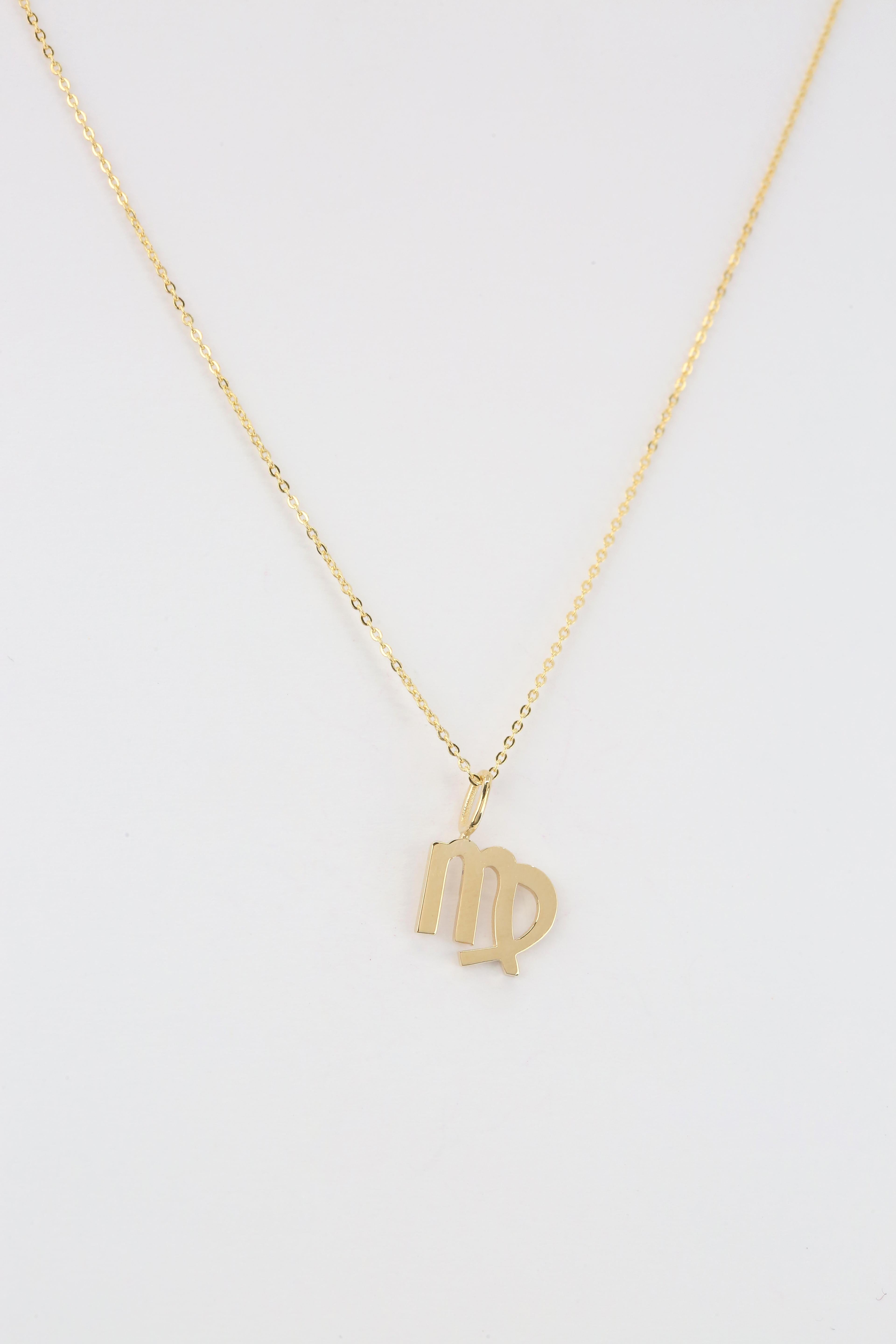 14k Gold Necklace Virgo Sign Symbol Horoscope Collection Necklace

*The product is the Virgo Zodiac Sign.

It’s a manual labour product. ‘Handmade’. Fashionable product. 

This necklace was made with quality materials and excellent handwork. I