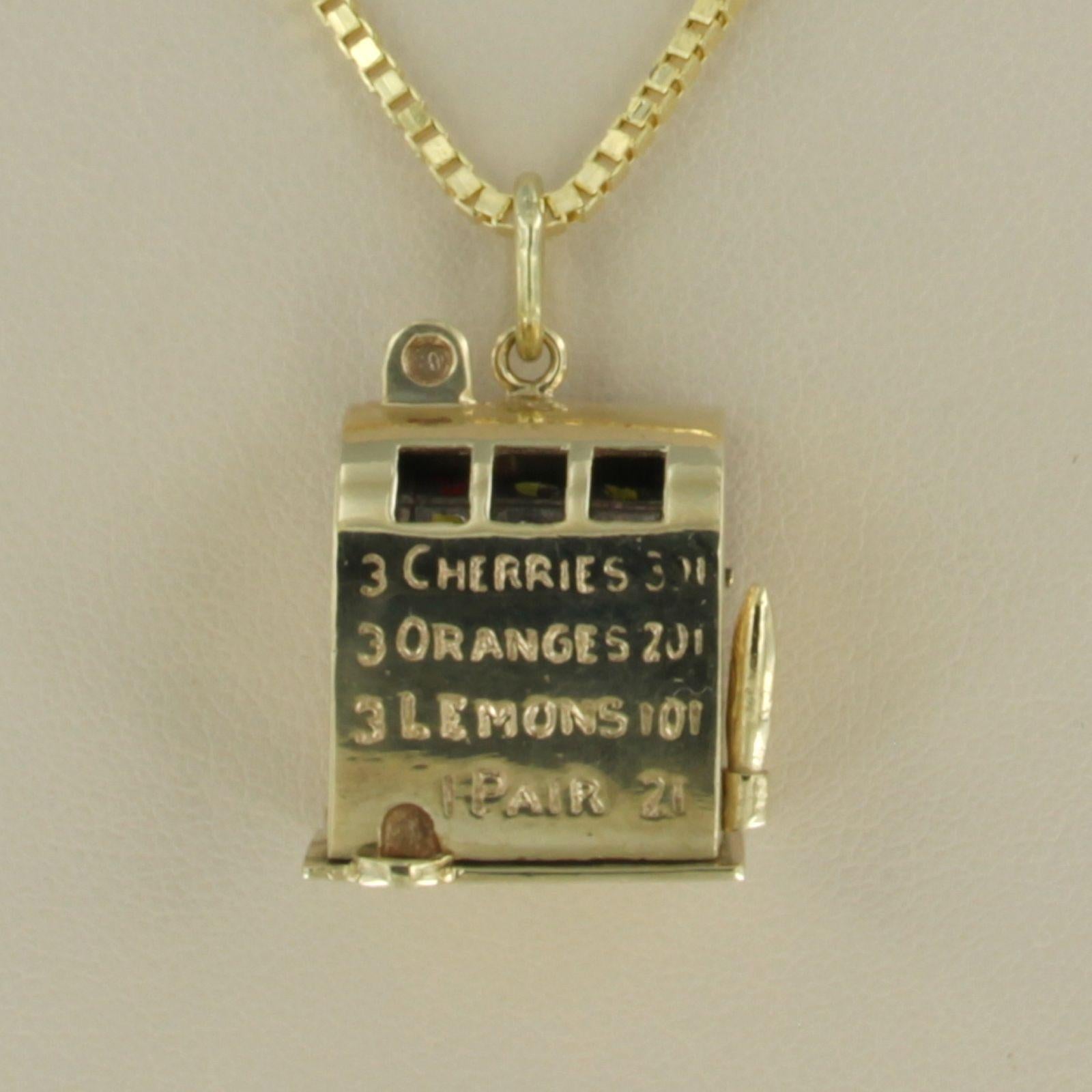 Halskette aus 14k Gold mit einem Anhänger in Form einer Schlitzmaschine - 16,8 Gramm - 50 cm lang im Angebot 5