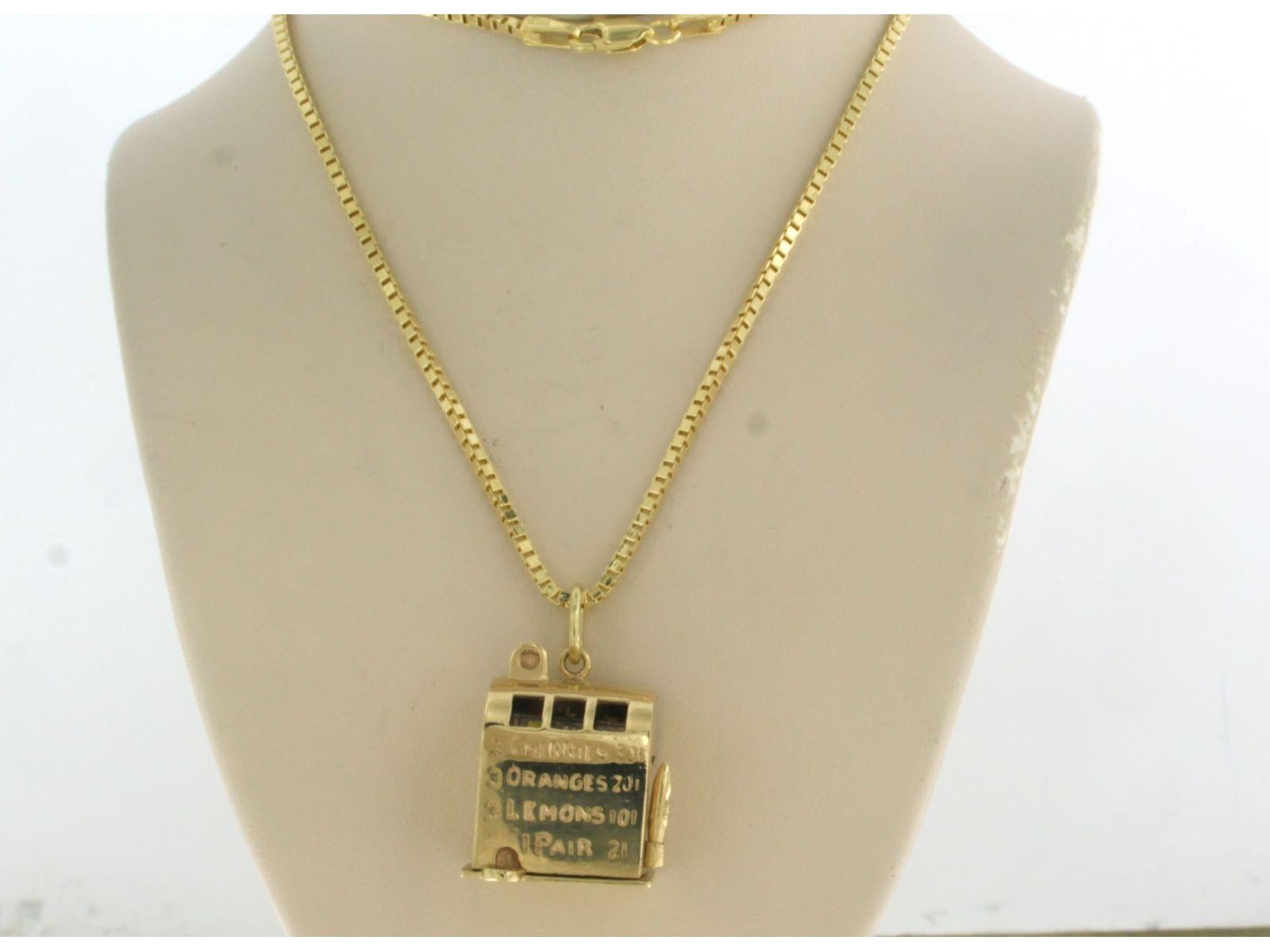 Halskette aus 14k Gold mit einem Anhänger in Form einer Schlitzmaschine - 16,8 Gramm - 50 cm lang im Angebot 2