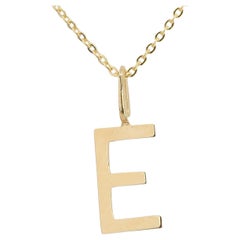 Colliers en or 14 carats, modèles de colliers à lettres, collier- collier-pendentif en or E