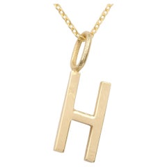 14k Gold Necklaces, Letter Necklace Models, Letter H Gold Necklace-Gift Necklace