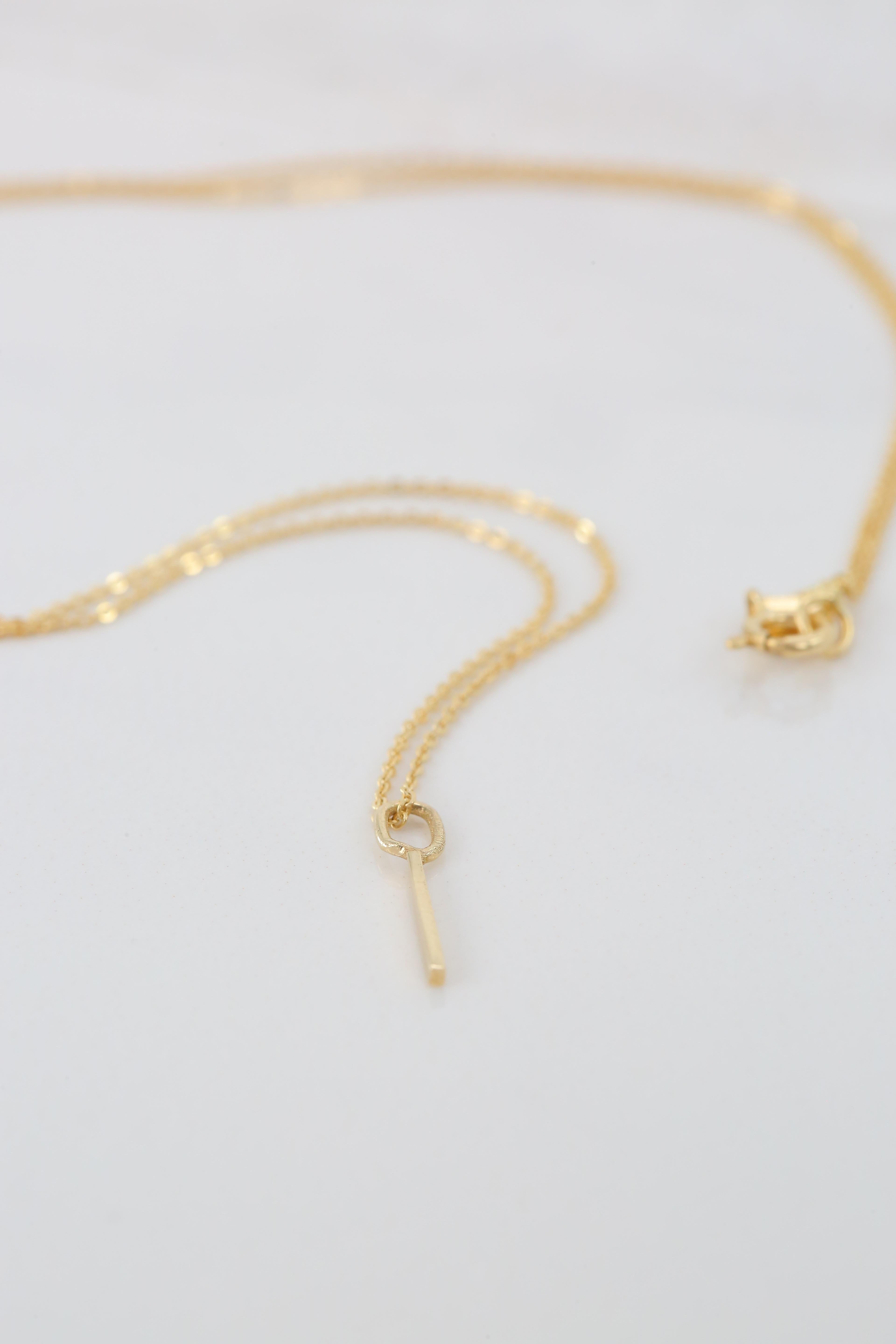 14k Gold Necklaces, Letter Necklace Models, Letter I Gold Necklace-Gift Necklace In New Condition For Sale In ISTANBUL, TR