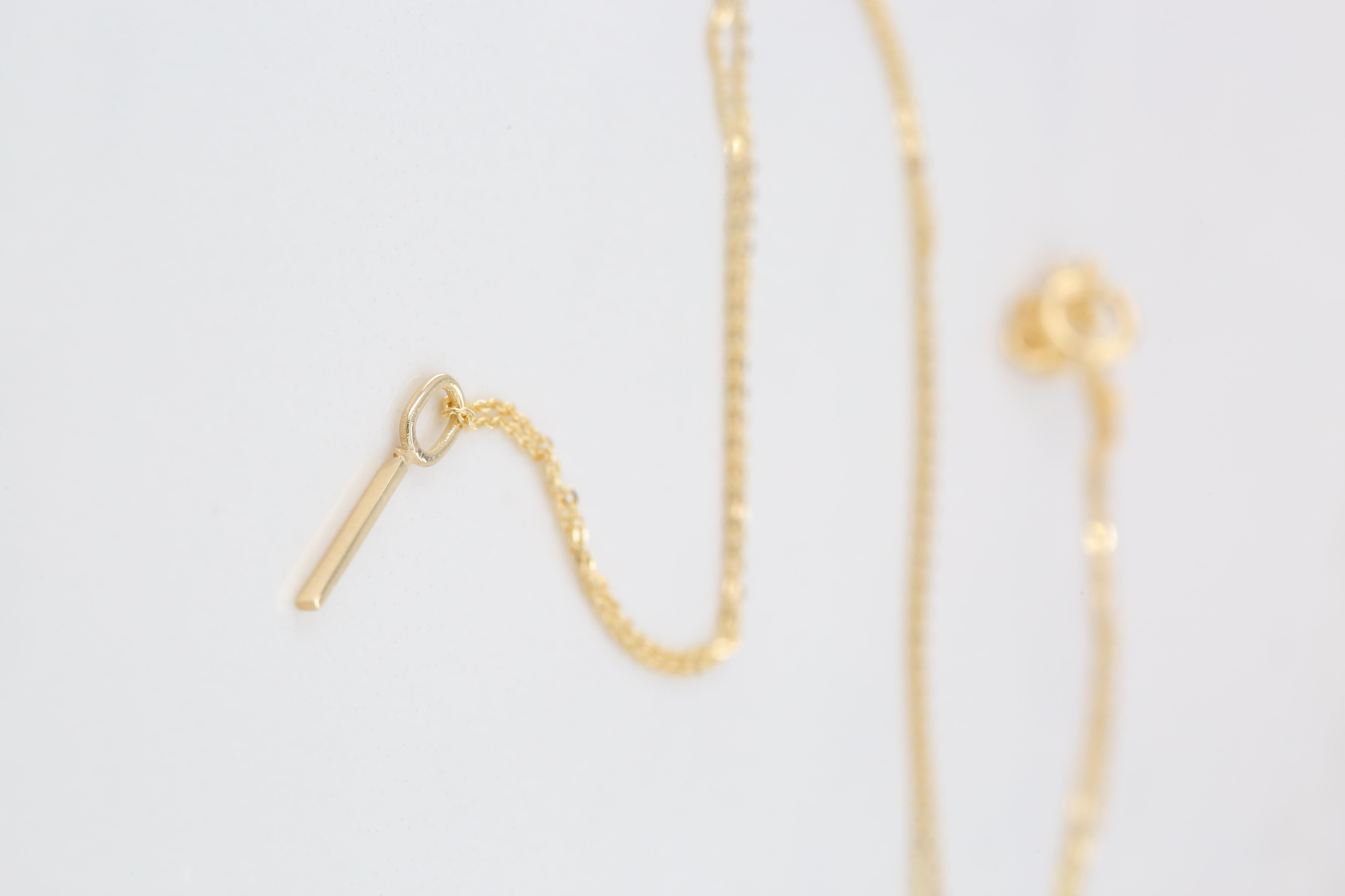 14k Gold Necklaces, Letter Necklace Models, Letter İ Gold Necklace-Gift Necklace In New Condition For Sale In ISTANBUL, TR