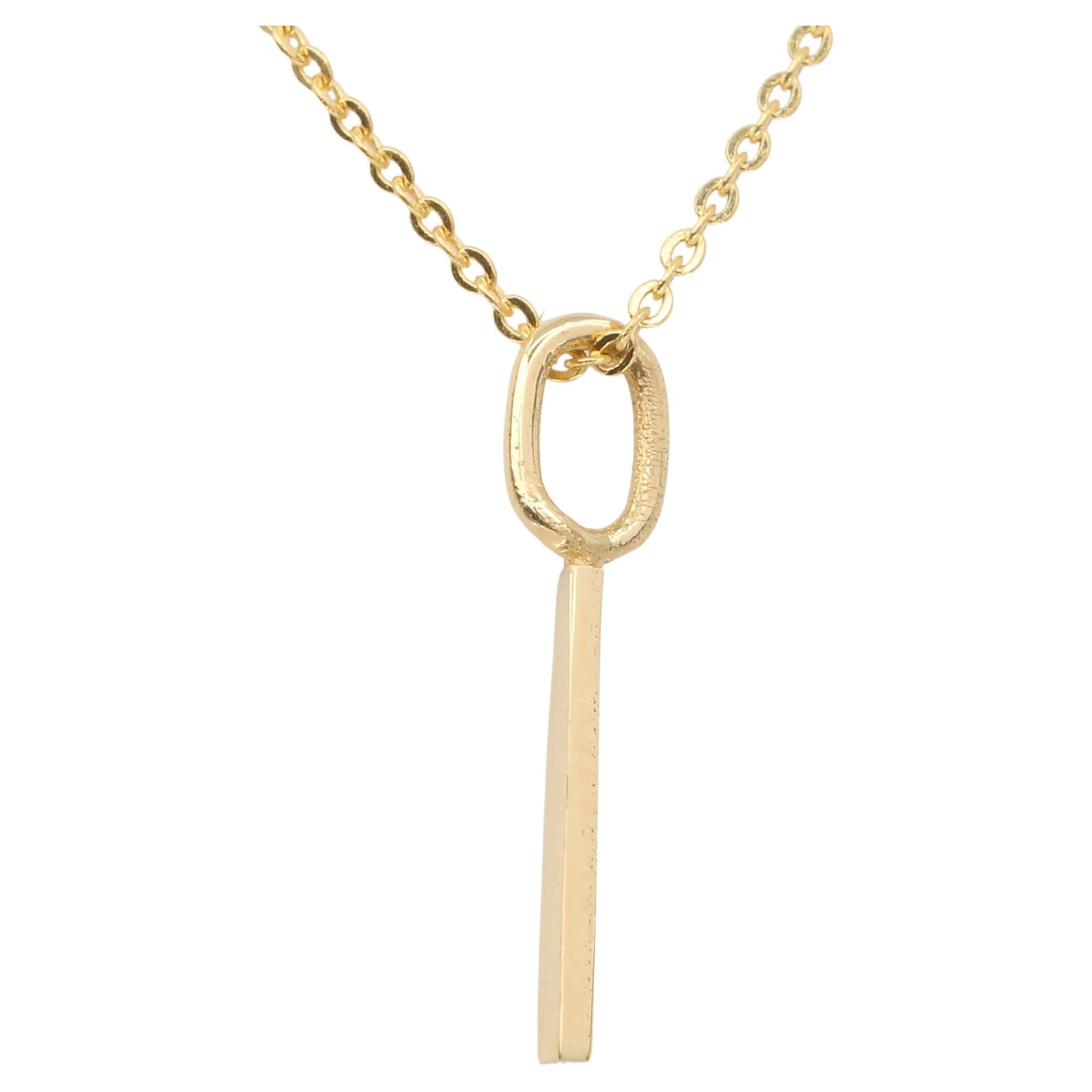 14k Gold Necklaces, Letter Necklace Models, Letter I Gold Necklace-Gift Necklace For Sale