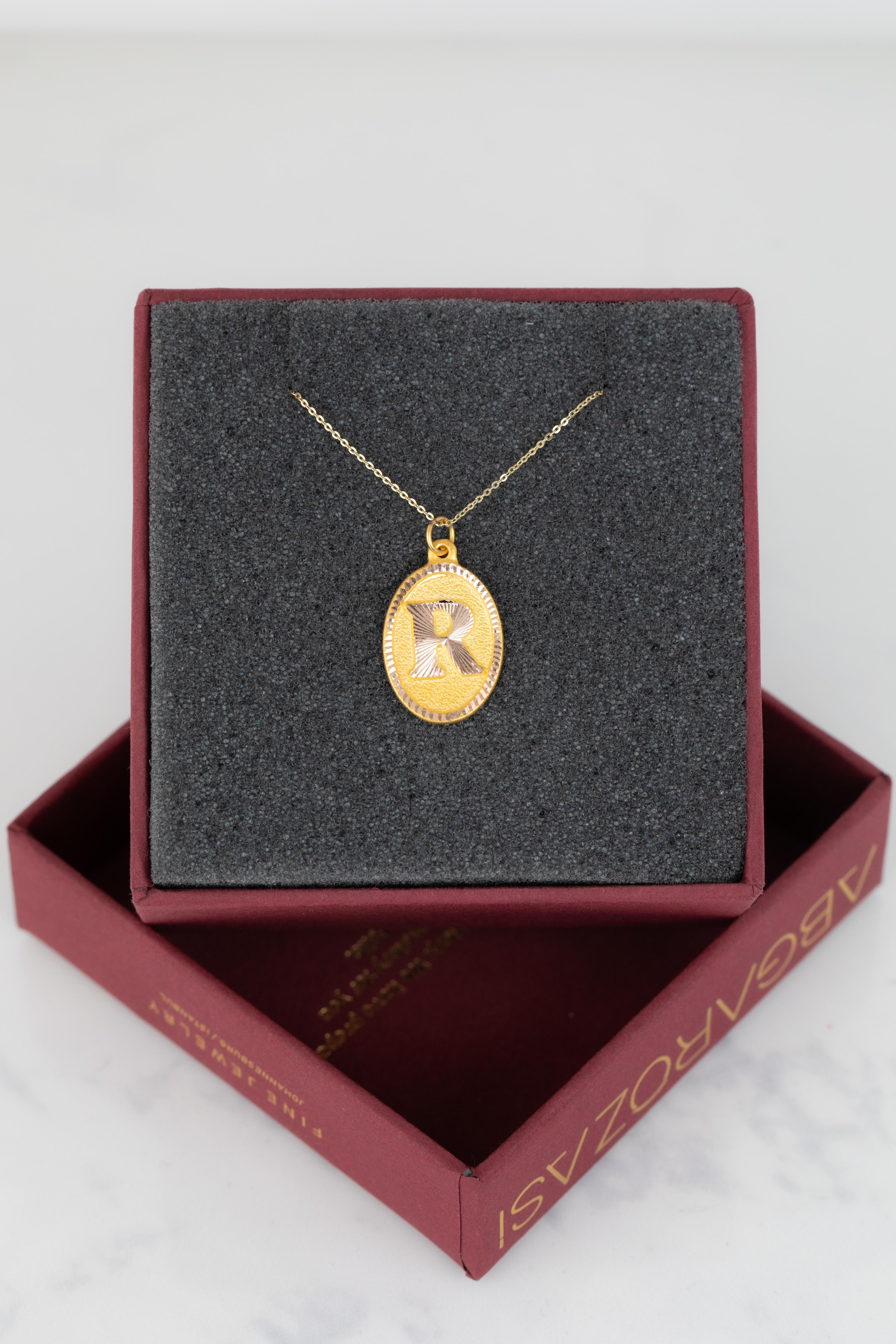 14k Gold Necklaces, Letter Necklace Models, Letter K Gold Necklace-Gift Necklace For Sale 2