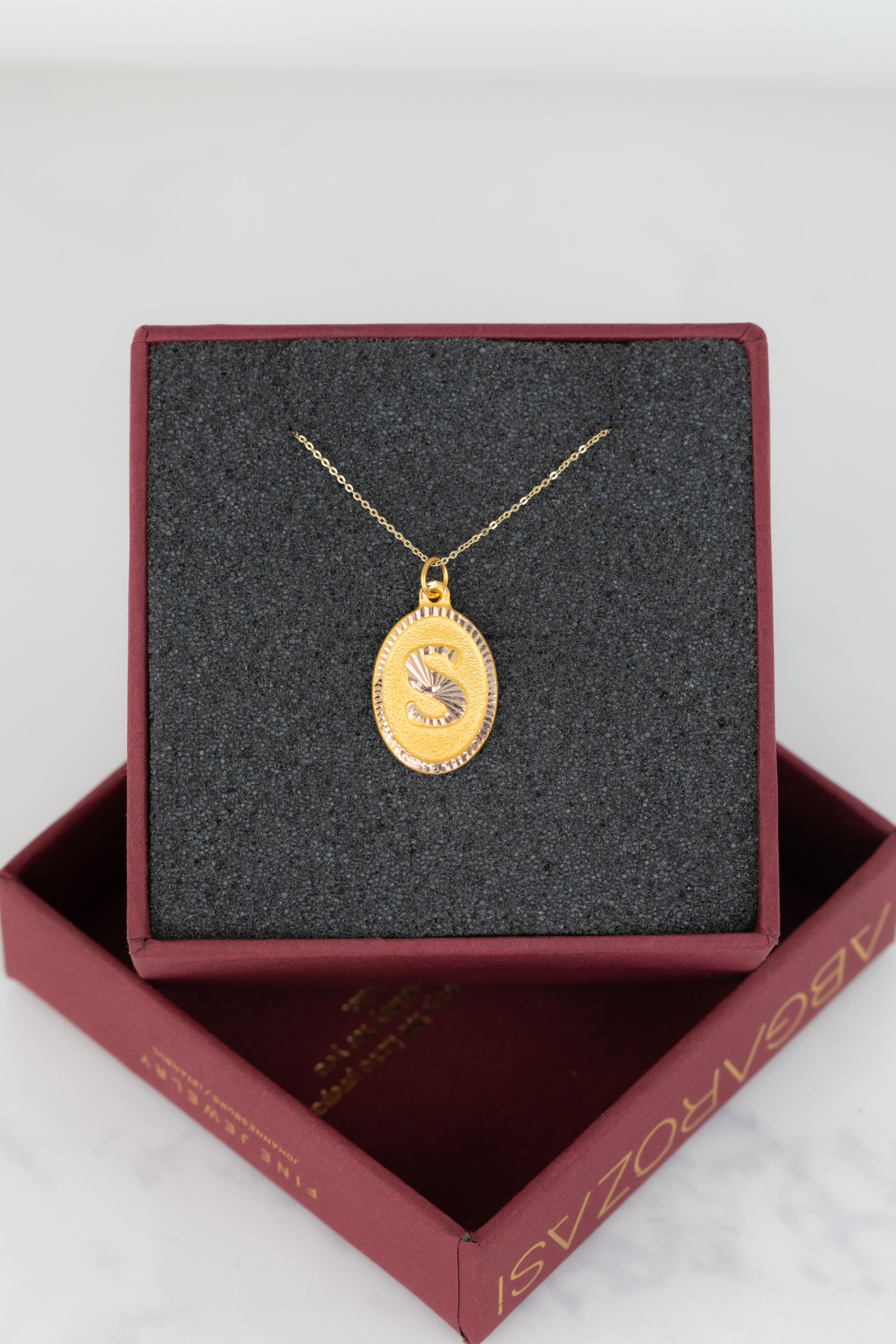 14k Gold Necklaces, Letter Necklace Models, Letter K Gold Necklace-Gift Necklace For Sale 2