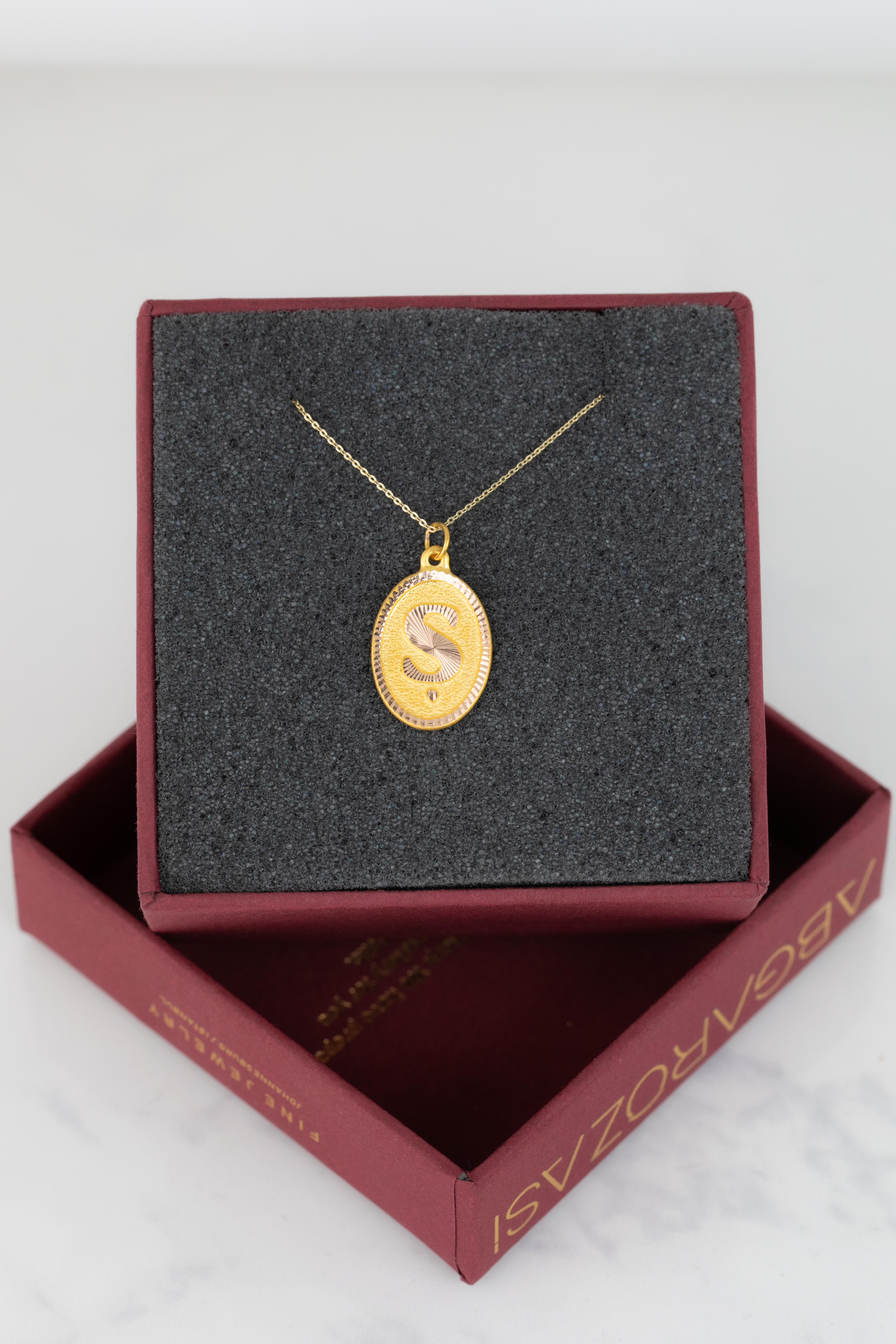 14k Gold Necklaces, Letter Necklace Models, Letter K Gold Necklace-Gift Necklace For Sale 2