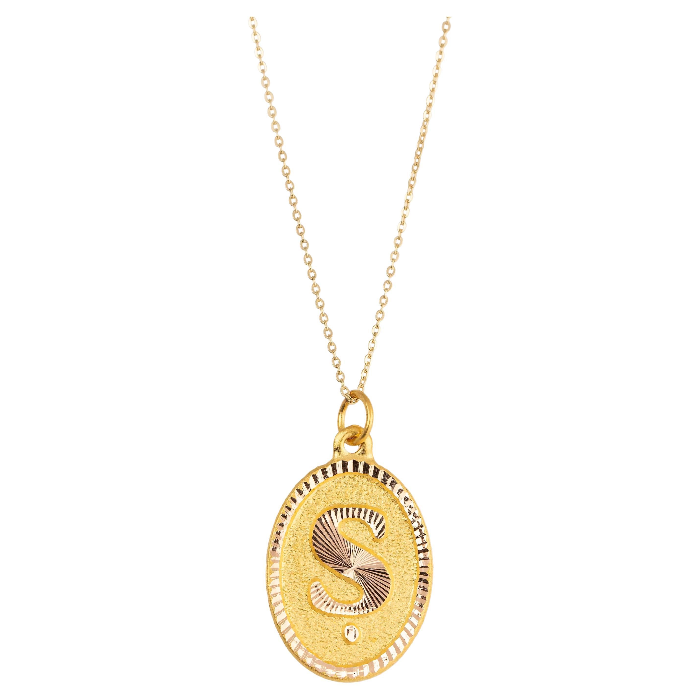 14k Gold Necklaces, Letter Necklace Models, Letter K Gold Necklace-Gift Necklace For Sale
