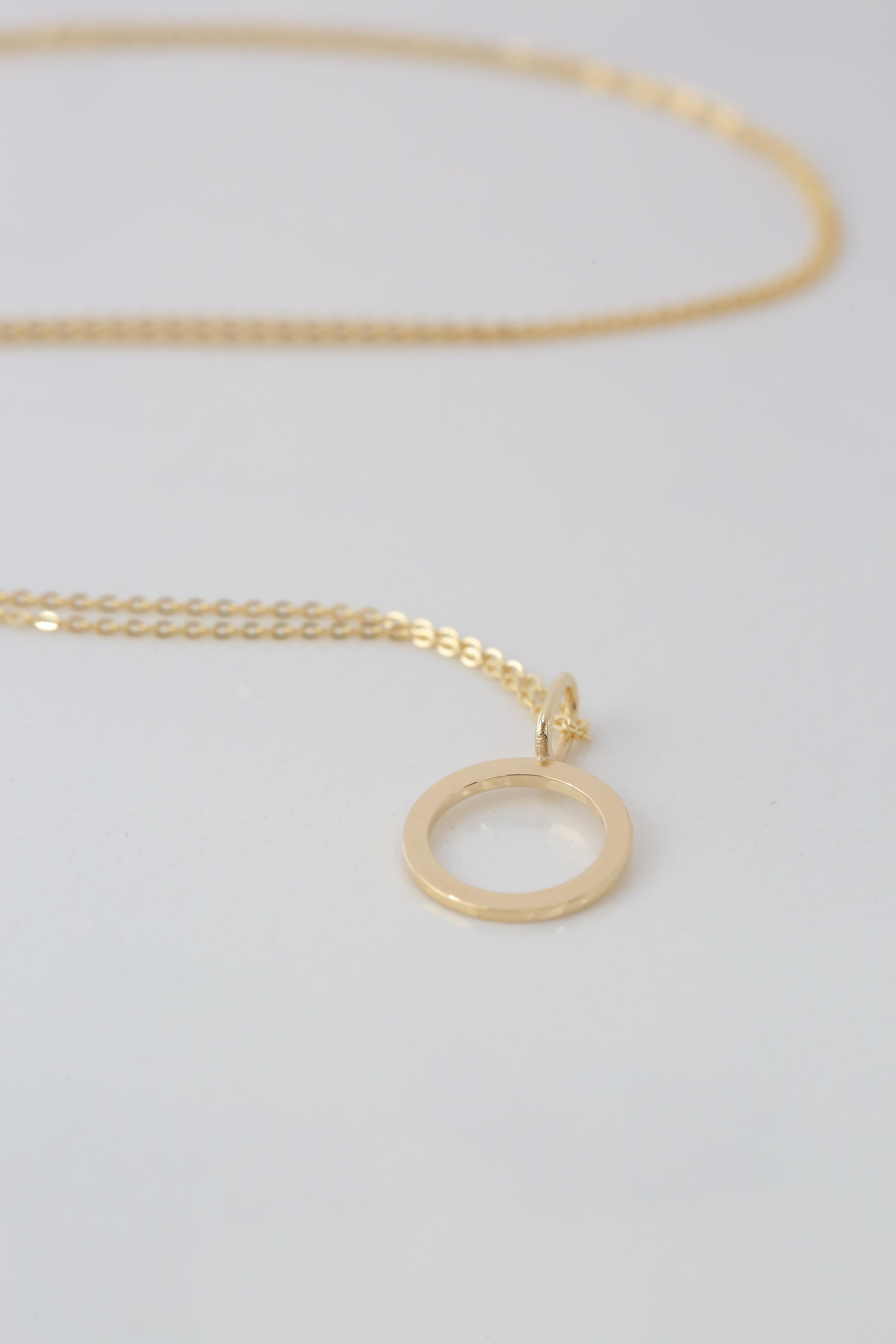 14k Gold Necklaces, Letter Necklace Models, Letter O Gold Necklace-Gift Necklace In New Condition For Sale In ISTANBUL, TR