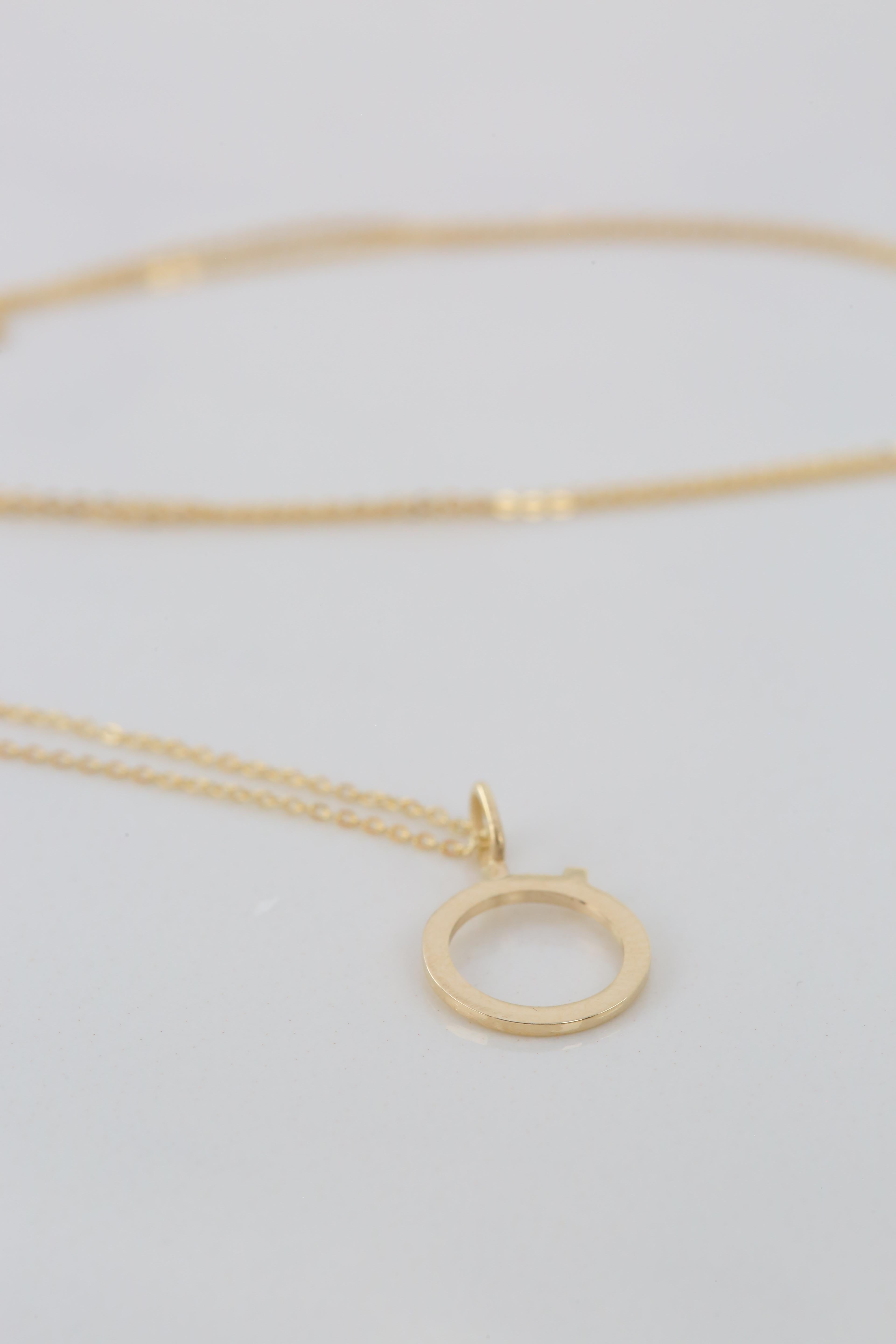 14k Gold Necklaces, Letter Necklace Models, Letter Ö Gold Necklace-Gift Necklace In New Condition For Sale In ISTANBUL, TR