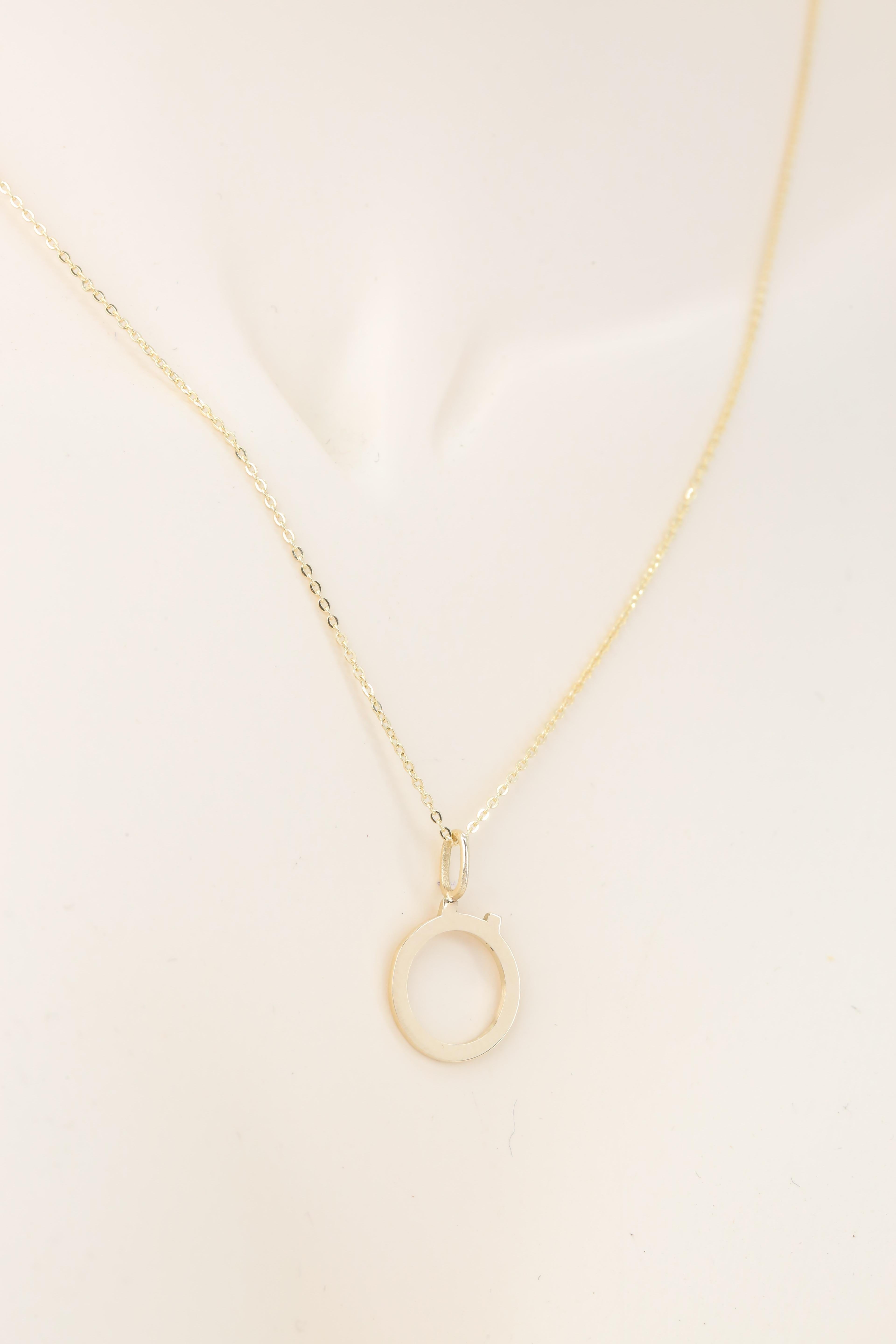 14k Gold Necklaces, Letter Necklace Models, Letter Ö Gold Necklace-Gift Necklace For Sale 1