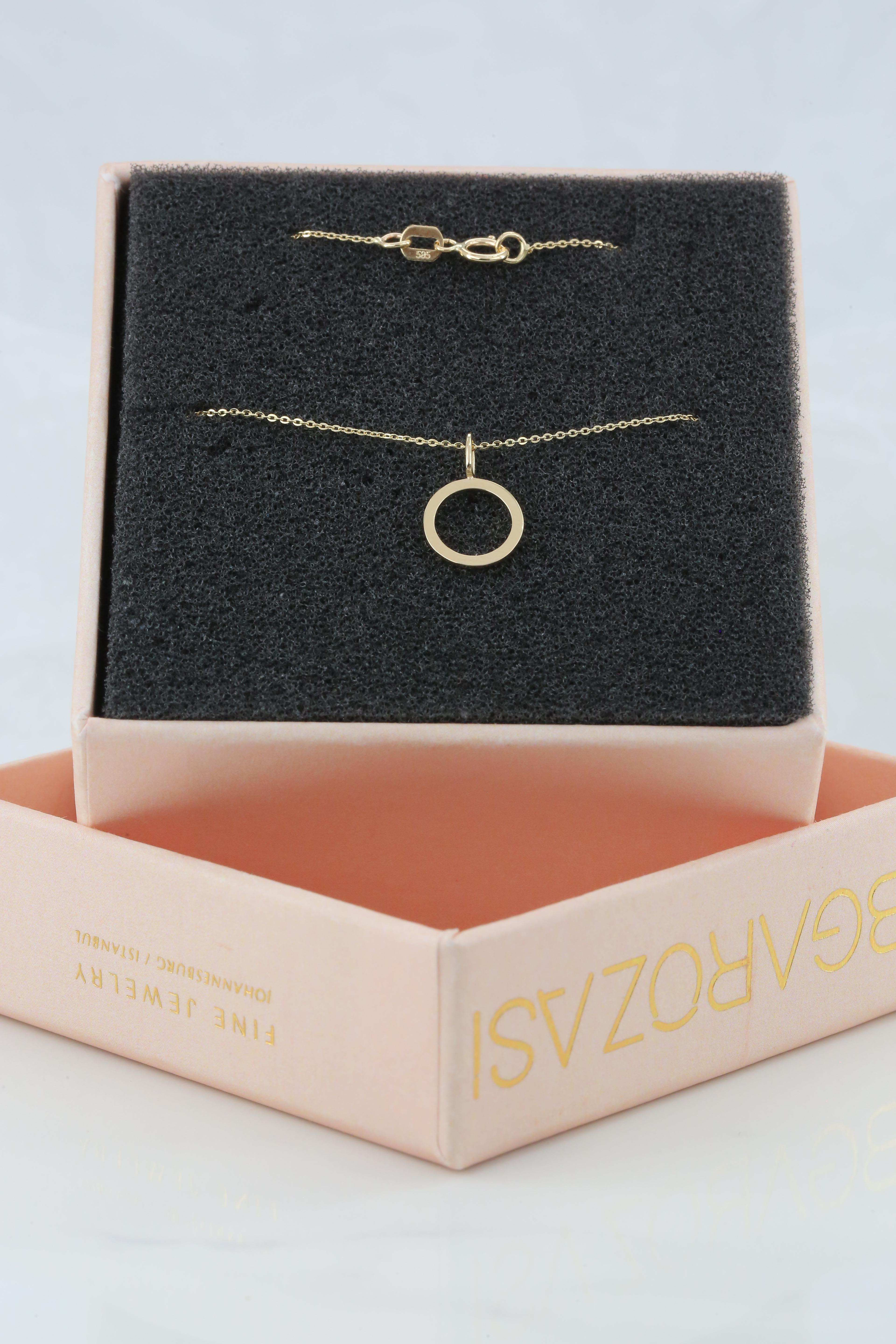 14k Gold Necklaces, Letter Necklace Models, Letter O Gold Necklace-Gift Necklace For Sale 2