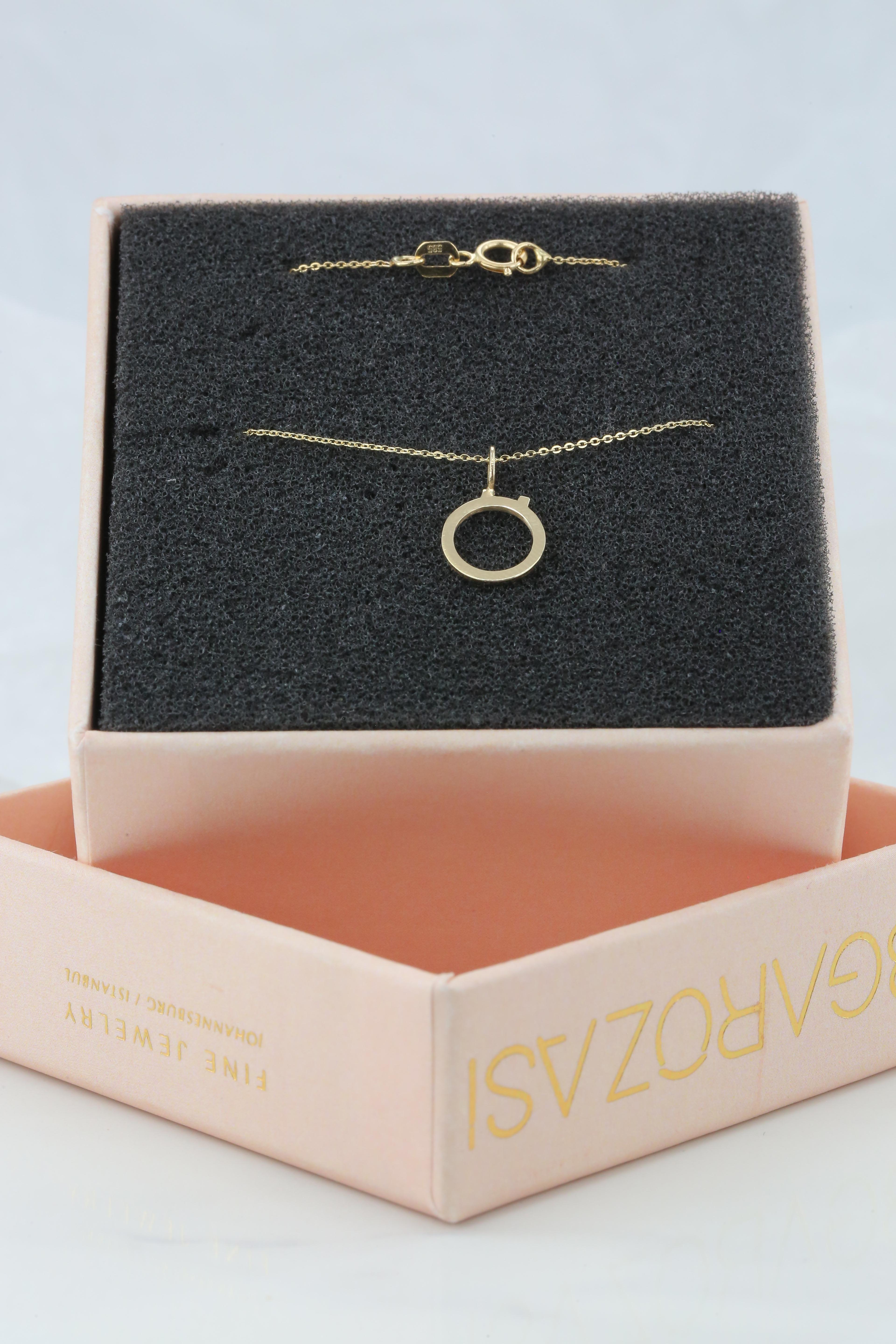 14k Gold Necklaces, Letter Necklace Models, Letter Ö Gold Necklace-Gift Necklace For Sale 2