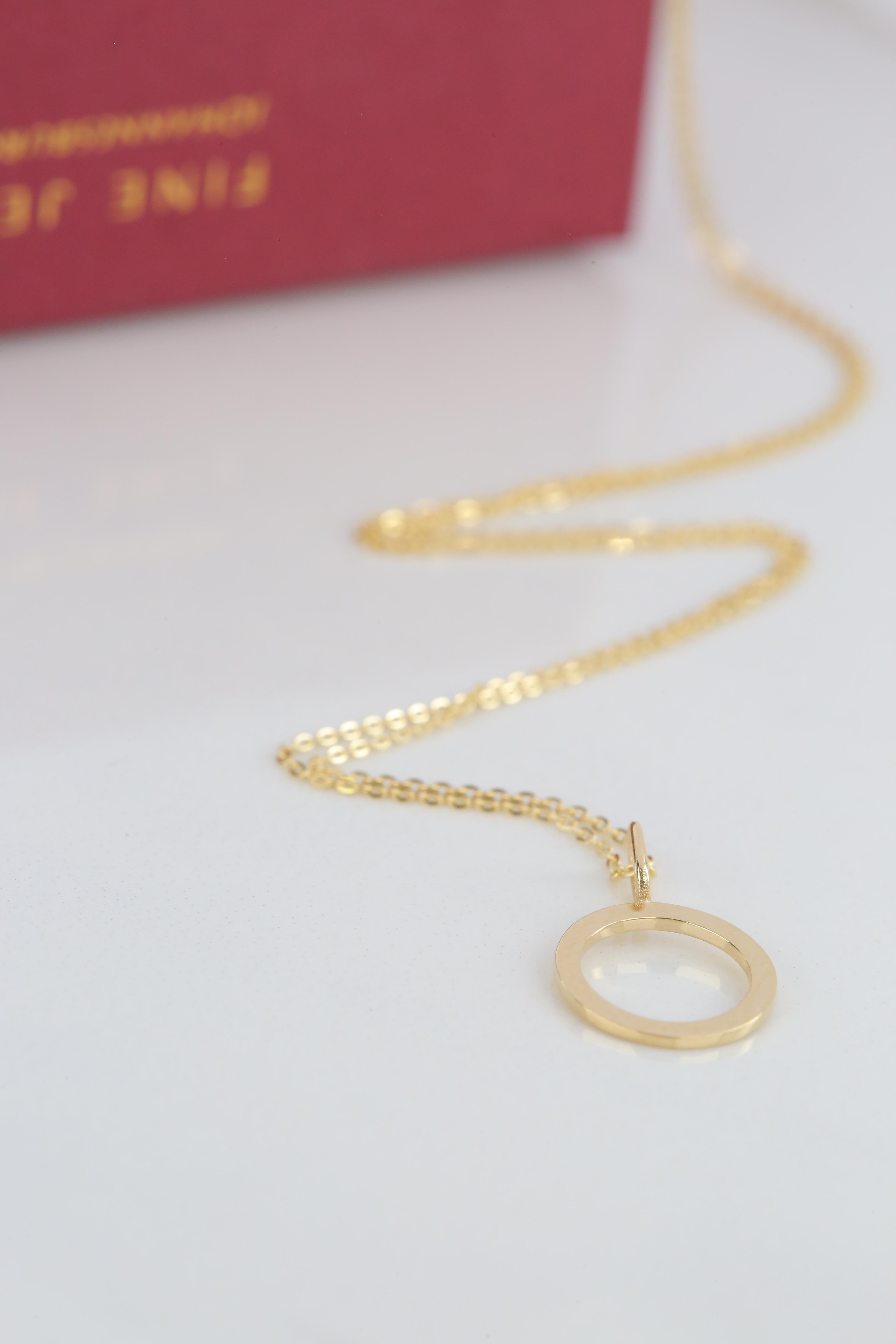 14k Gold Necklaces, Letter Necklace Models, Letter O Gold Necklace-Gift Necklace For Sale 4