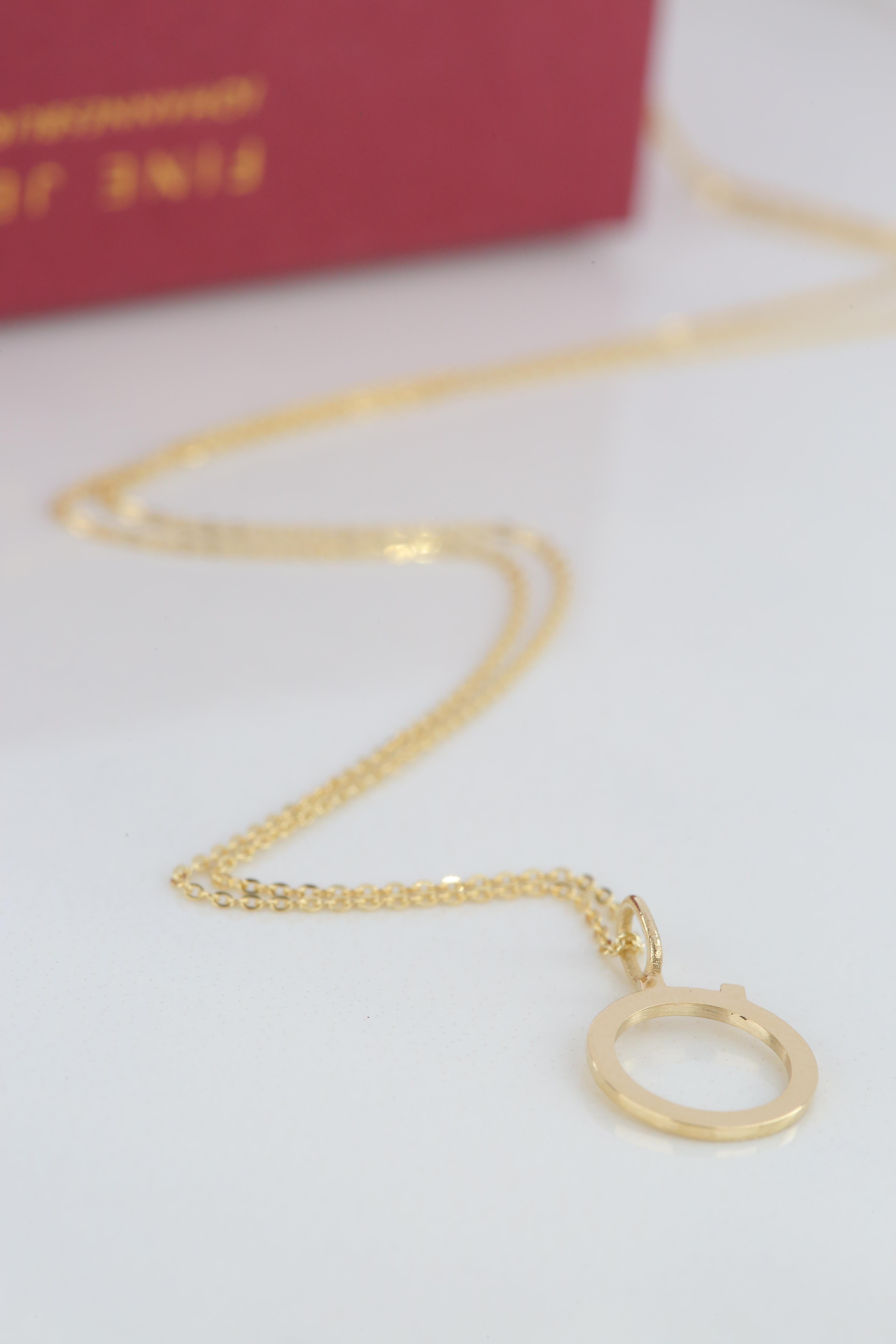 14k Gold Necklaces, Letter Necklace Models, Letter Ö Gold Necklace-Gift Necklace For Sale 4