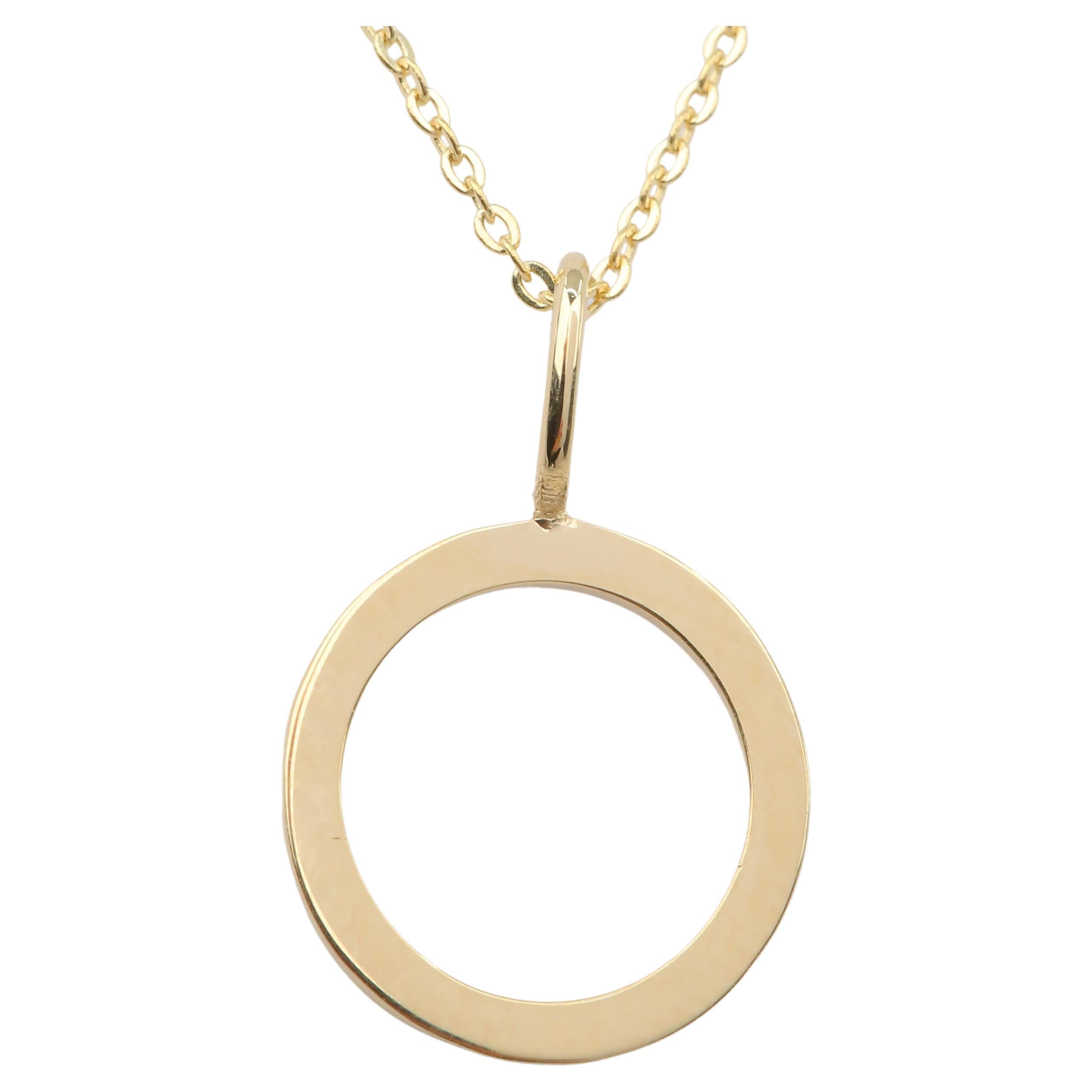 14k Gold Necklaces, Letter Necklace Models, Letter O Gold Necklace-Gift Necklace For Sale