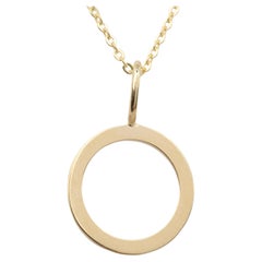 14-Karat-Gold Halsketten, Buchstaben-Halskette, Modelle, Buchstabe O Gold Halskette-Gift Halskette
