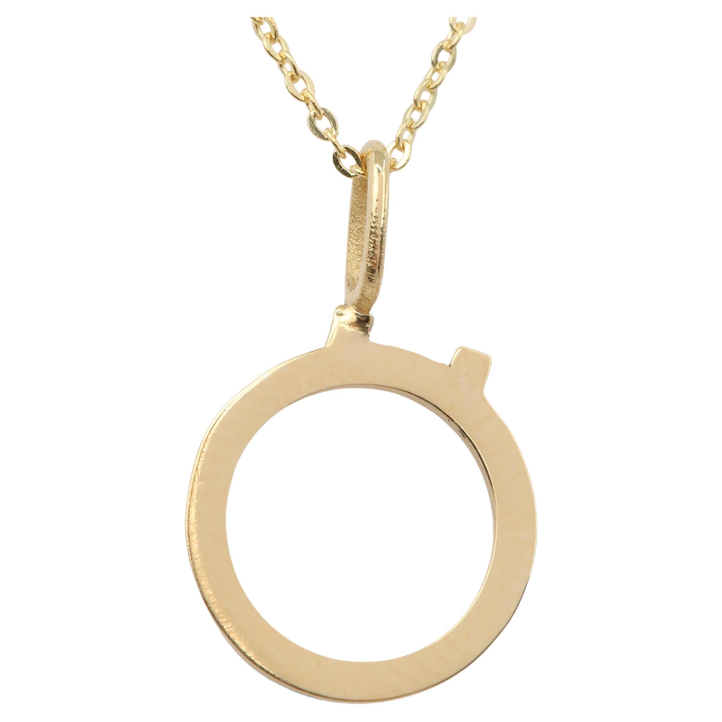 14k Gold Necklaces, Letter Necklace Models, Letter Ö Gold Necklace-Gift Necklace For Sale