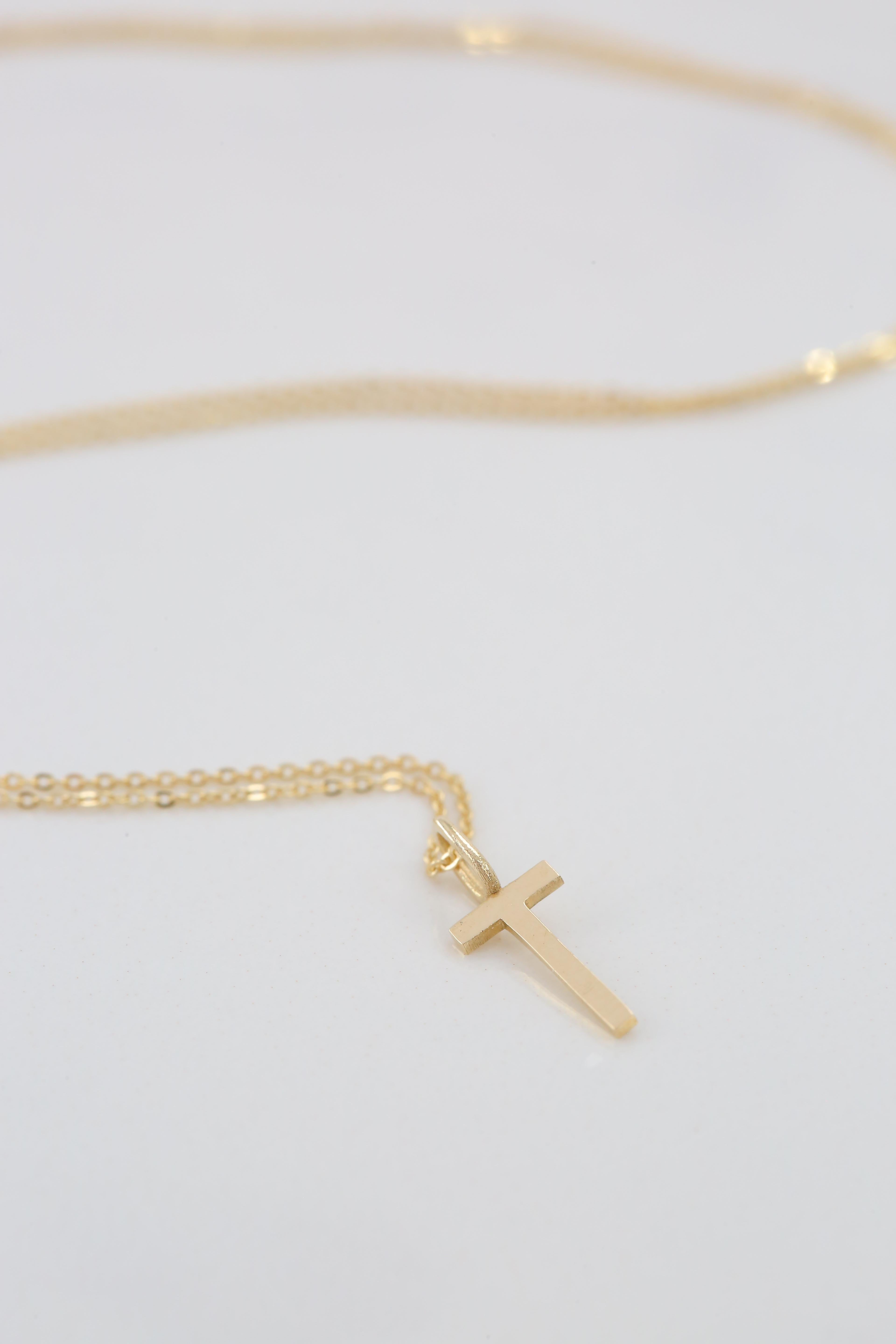 14k Gold Necklaces, Letter Necklace Models, Letter T Gold Necklace-Gift Necklace In New Condition For Sale In ISTANBUL, TR