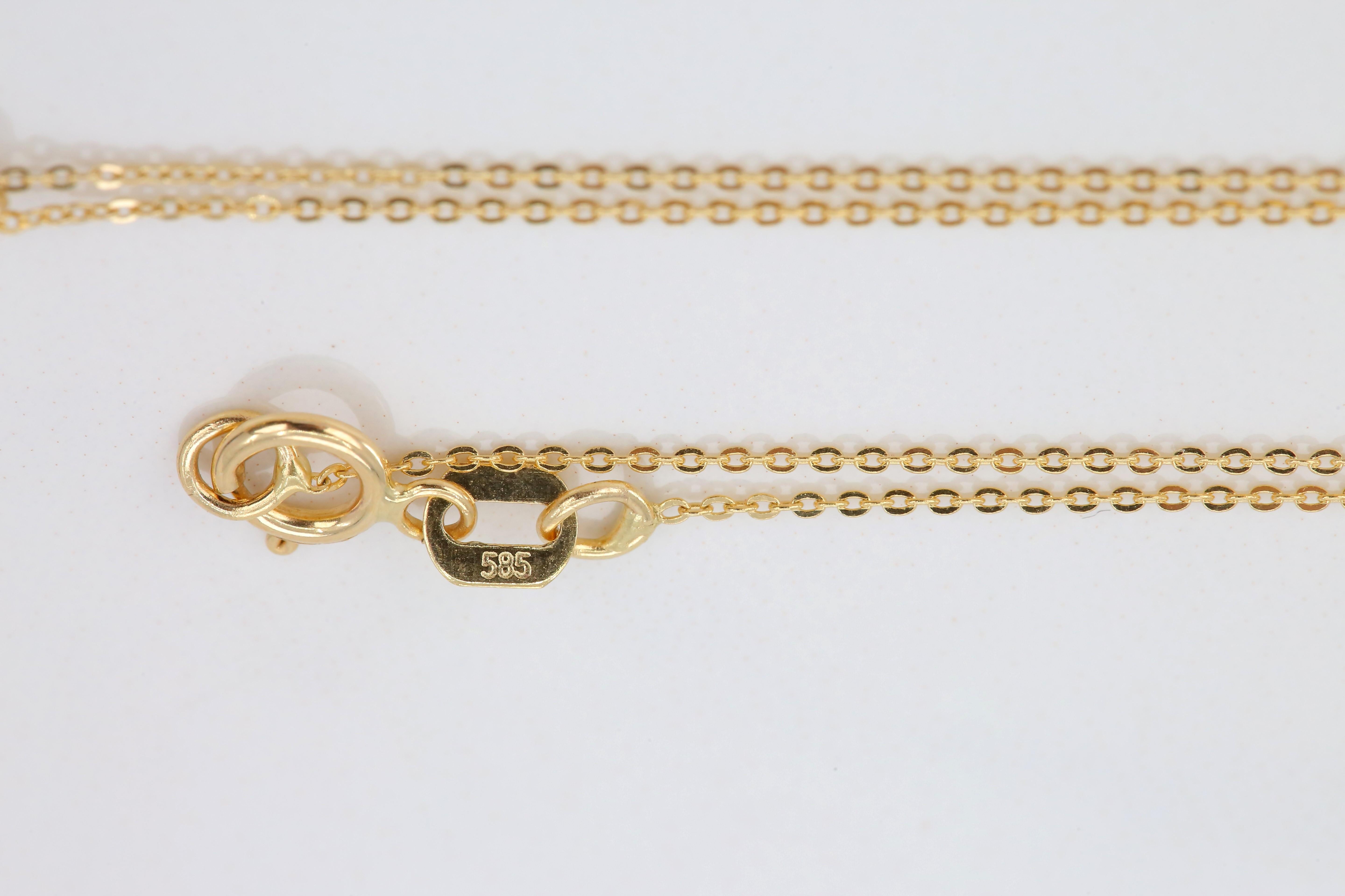 14k Gold Necklaces, Letter Necklace Models, Letter U Gold Necklace-Gift Necklace For Sale 1