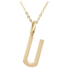 14k Gold Halsketten, Buchstaben Halskette Modelle, Buchstabe U Gold Halskette-Gift Halskette