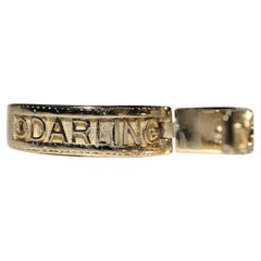 14k Gold New Made Darling Written Natural Diamond Decorated Ring