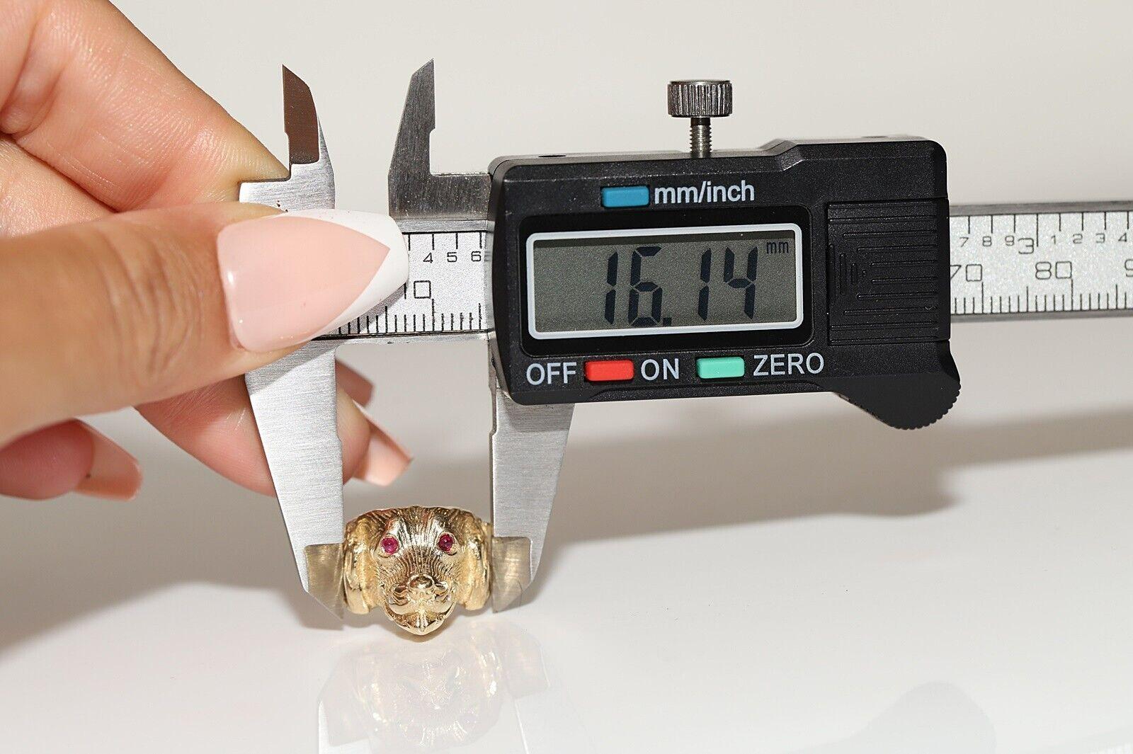 Or 14k New Made Nature Cabochon Cut Ruby Decorated Dog Style Ring Pour femmes en vente