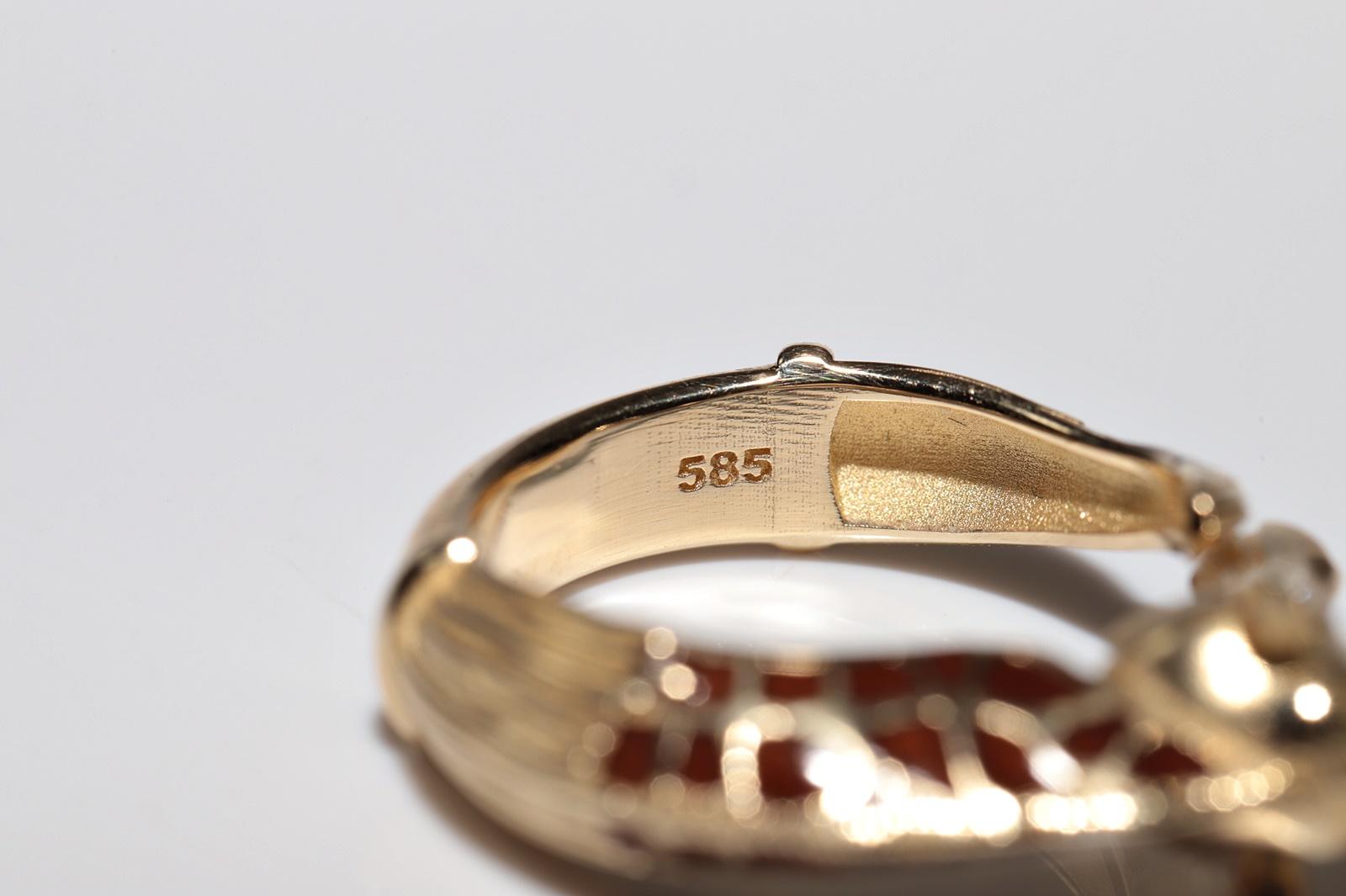 Anello Giraffa decorato con diamanti naturali e smalto, in oro 14k, di nuova fabbricazione in vendita 9